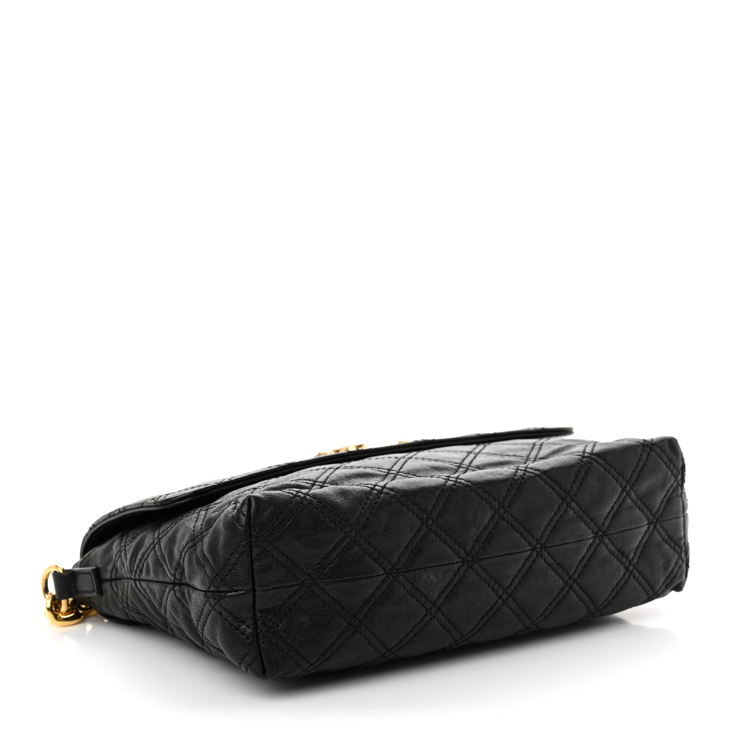 Lambskin Quilted The Large Single Flap Black