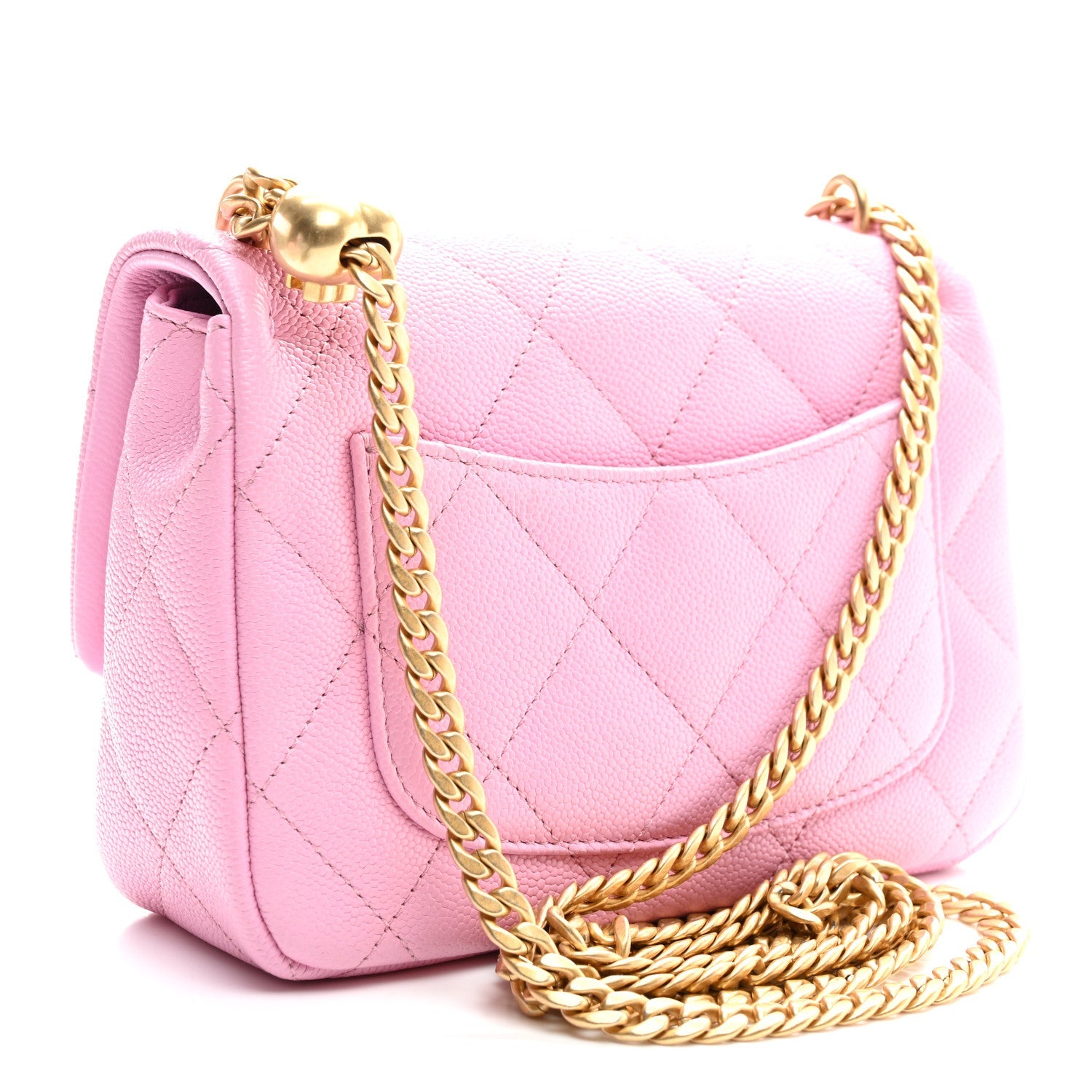 Caviar Quilted Mini Sweetheart Flap Lilac