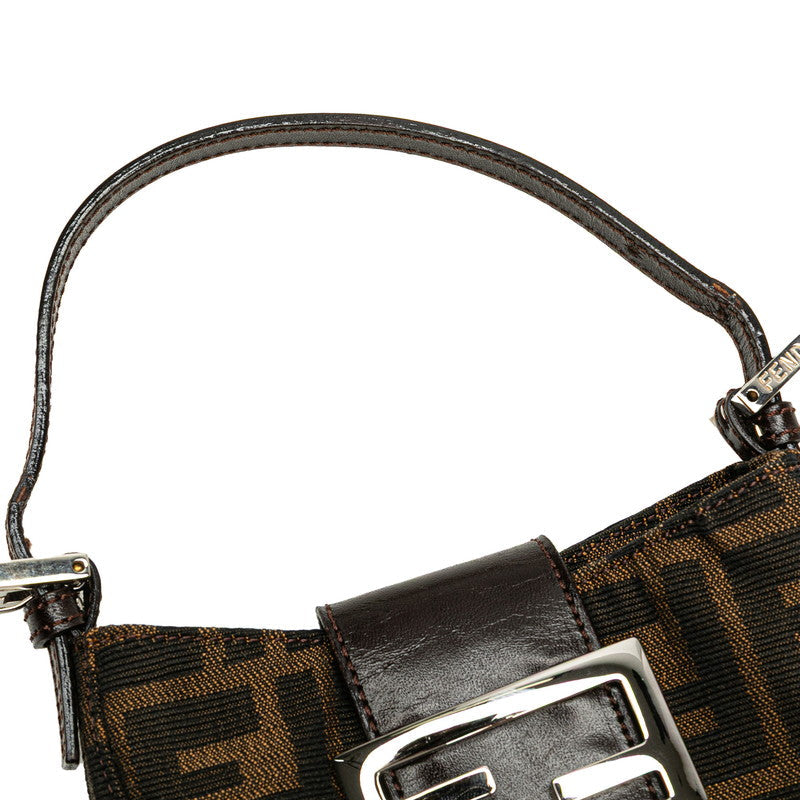 Fendi Zucca Mini Croissant Canvas Leather Handbag
