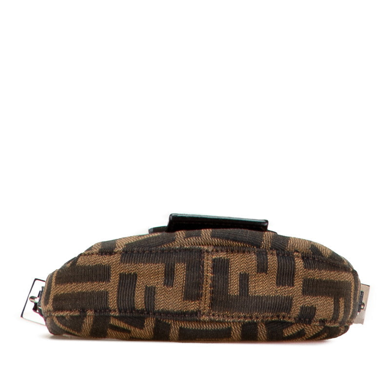 Fendi Zucca Mini Croissant Canvas Leather Handbag
