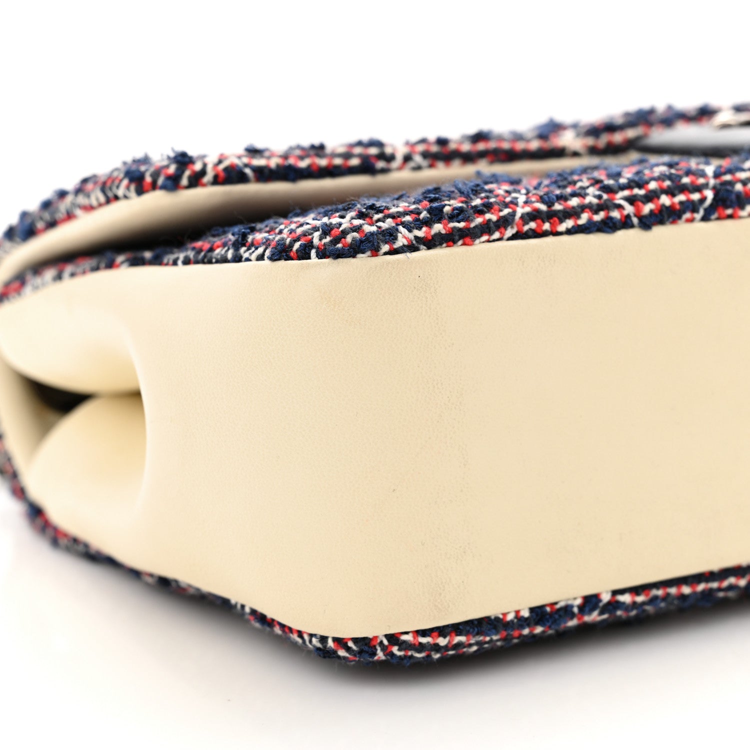 Tweed Quilted Medium Single Flap Blue Multicolor