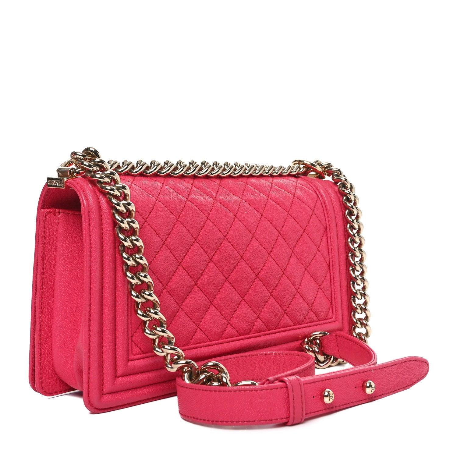 Caviar Quilted Medium Boy Flap Dark Pink