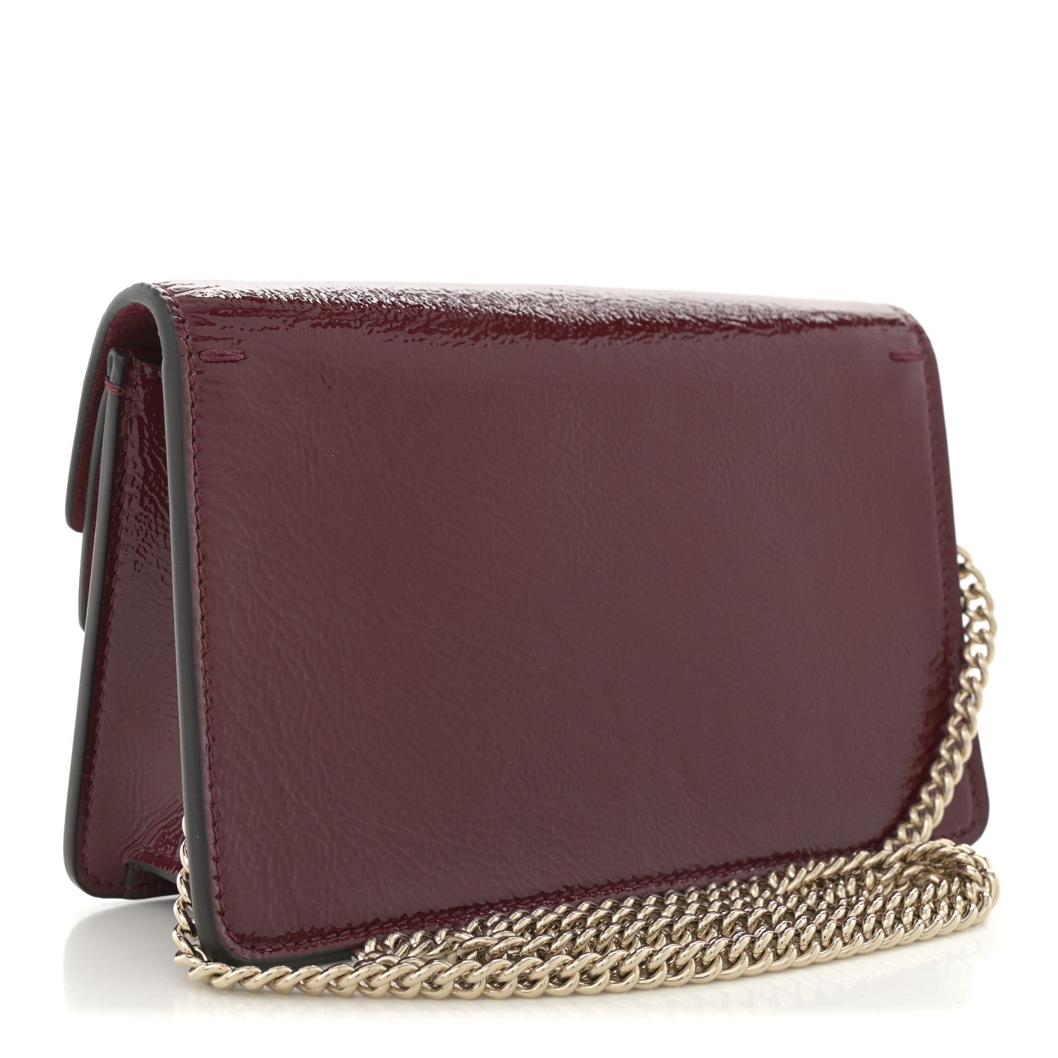 Crinkled Patent Super Mini Dionysus Shoulder Bag Rosso Ancora Red