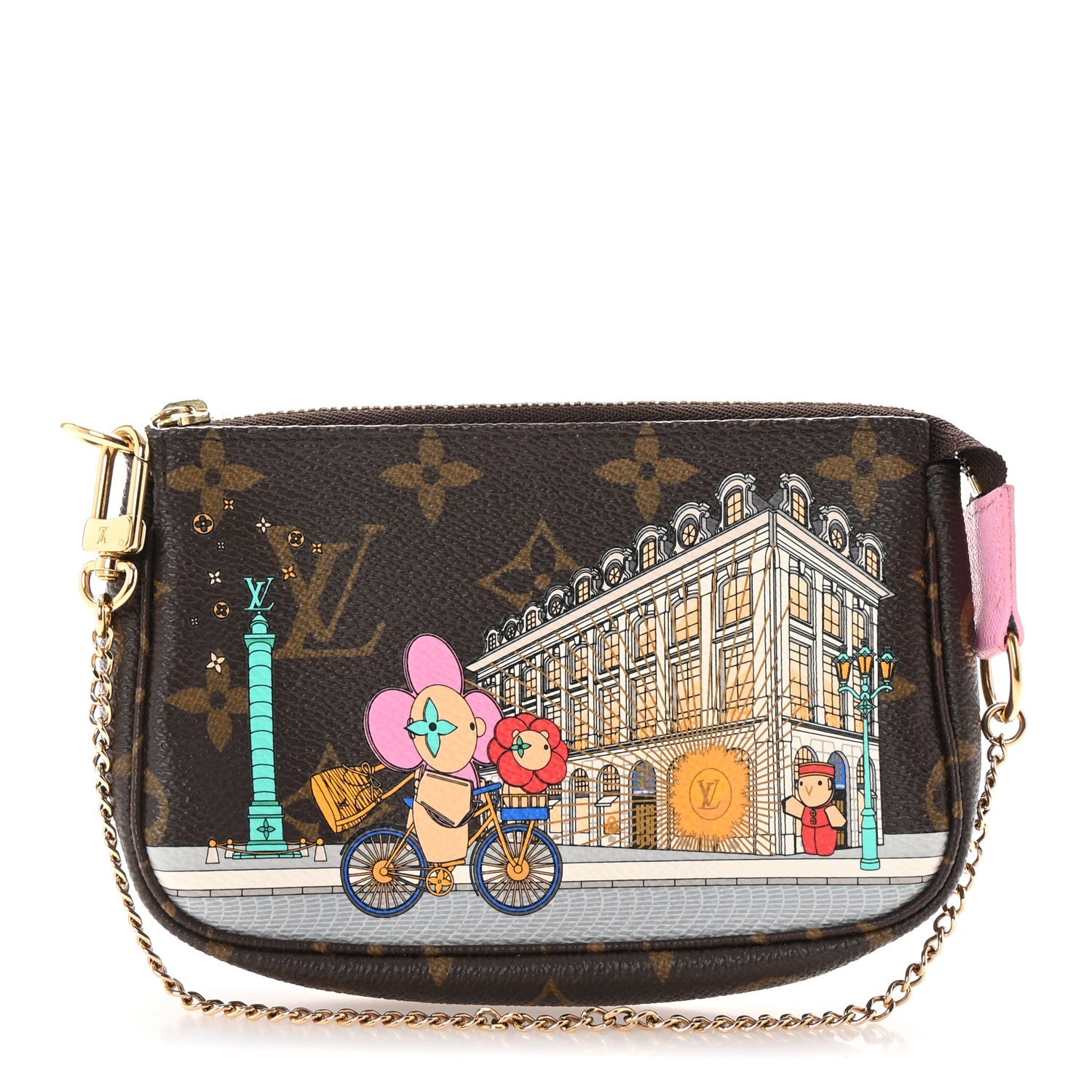 Monogram 2022 Christmas Animation Paris Mini Pochette Accessories Pink
