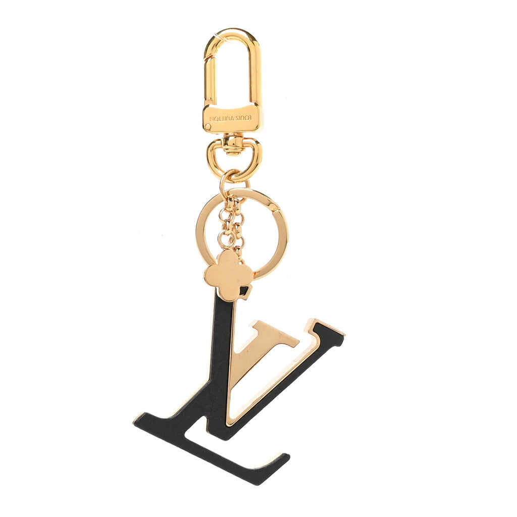 Metal Taurillon LV Capucines Bag Charm Key Holder Black