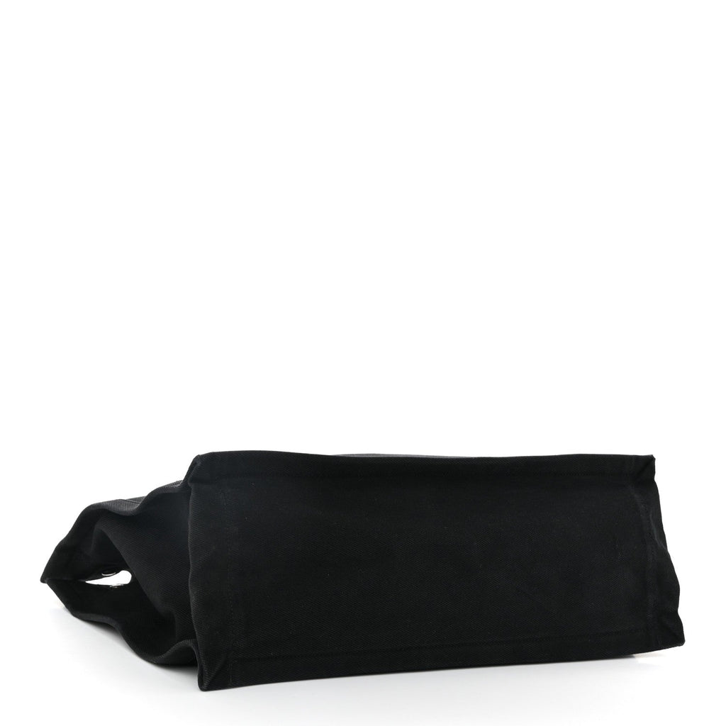 Linen Calfskin Rive Gauche Tote Black