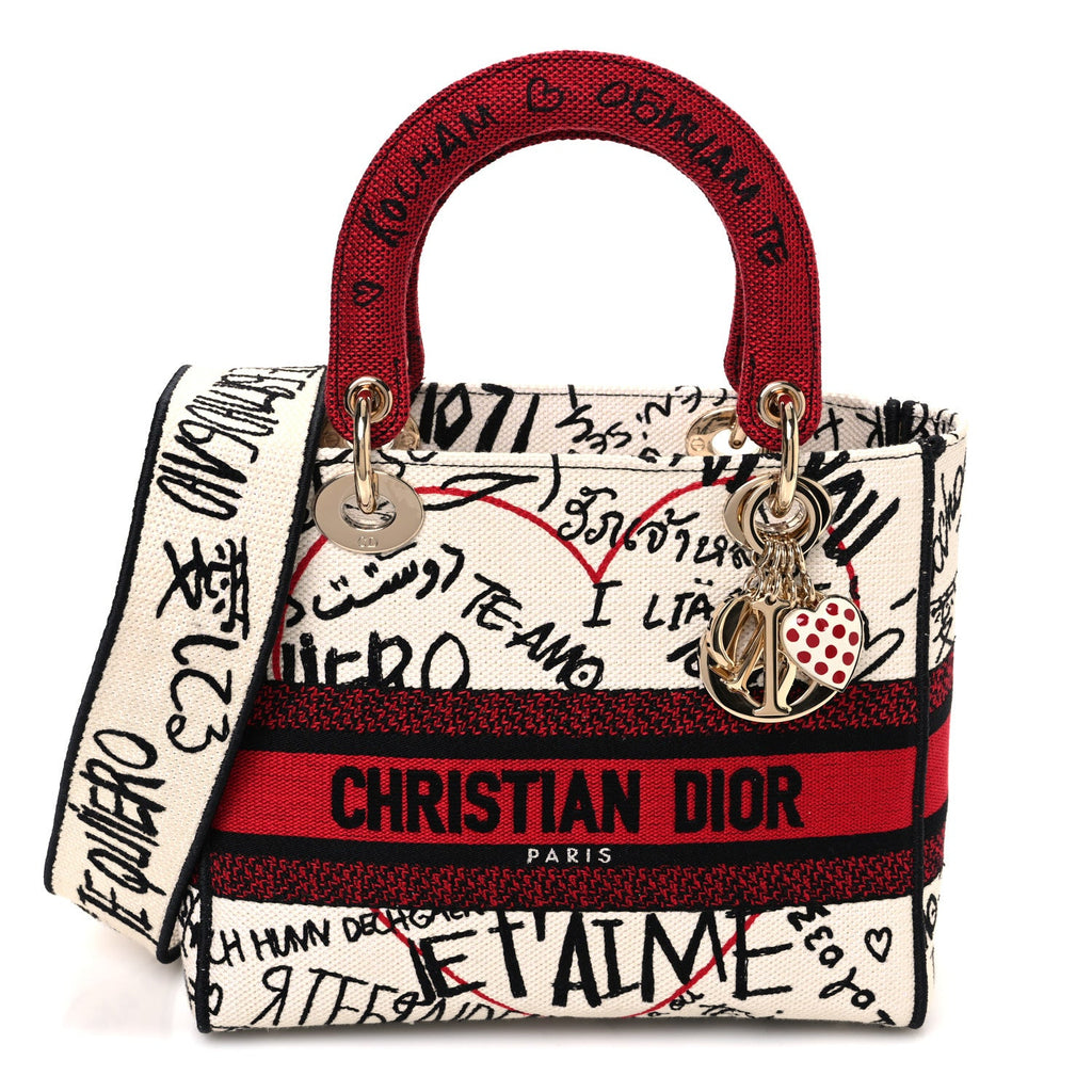 Canvas Medium DiorAmour Graffiti Lady D-Lite Latte