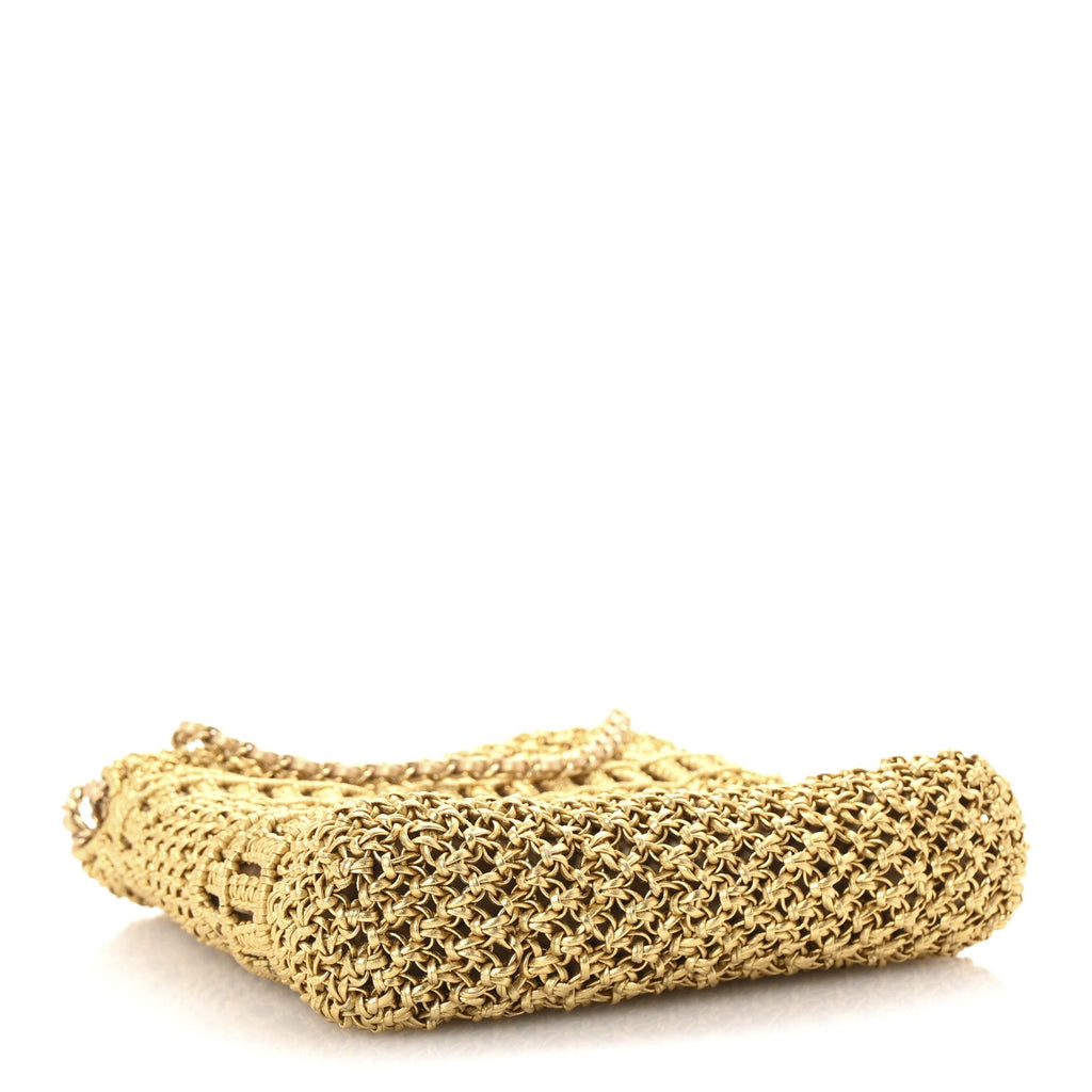 Metallic Calfskin Macrame Mini Chanel 22 Gold