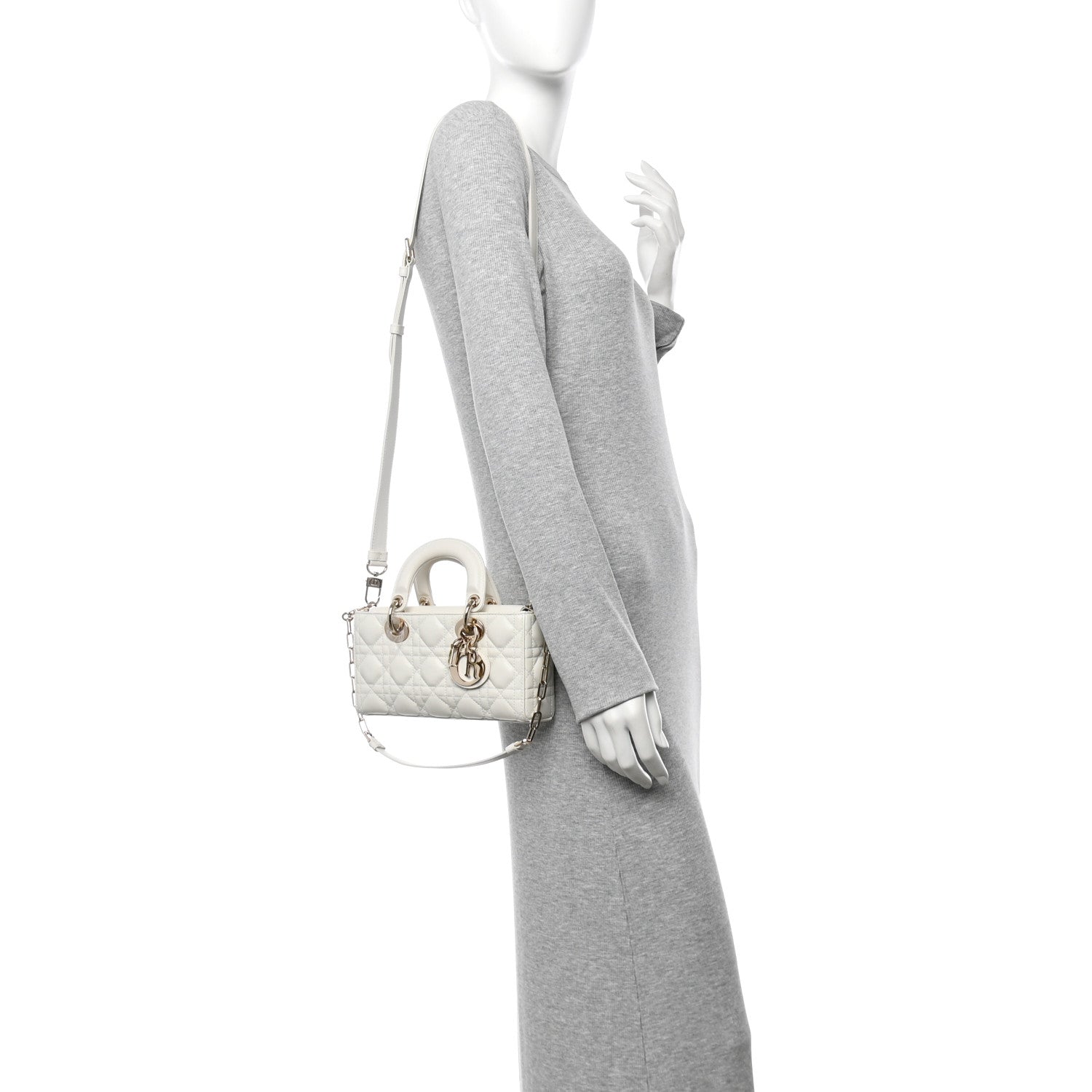 Lambskin Cannage Small Lady D-Joy Latte