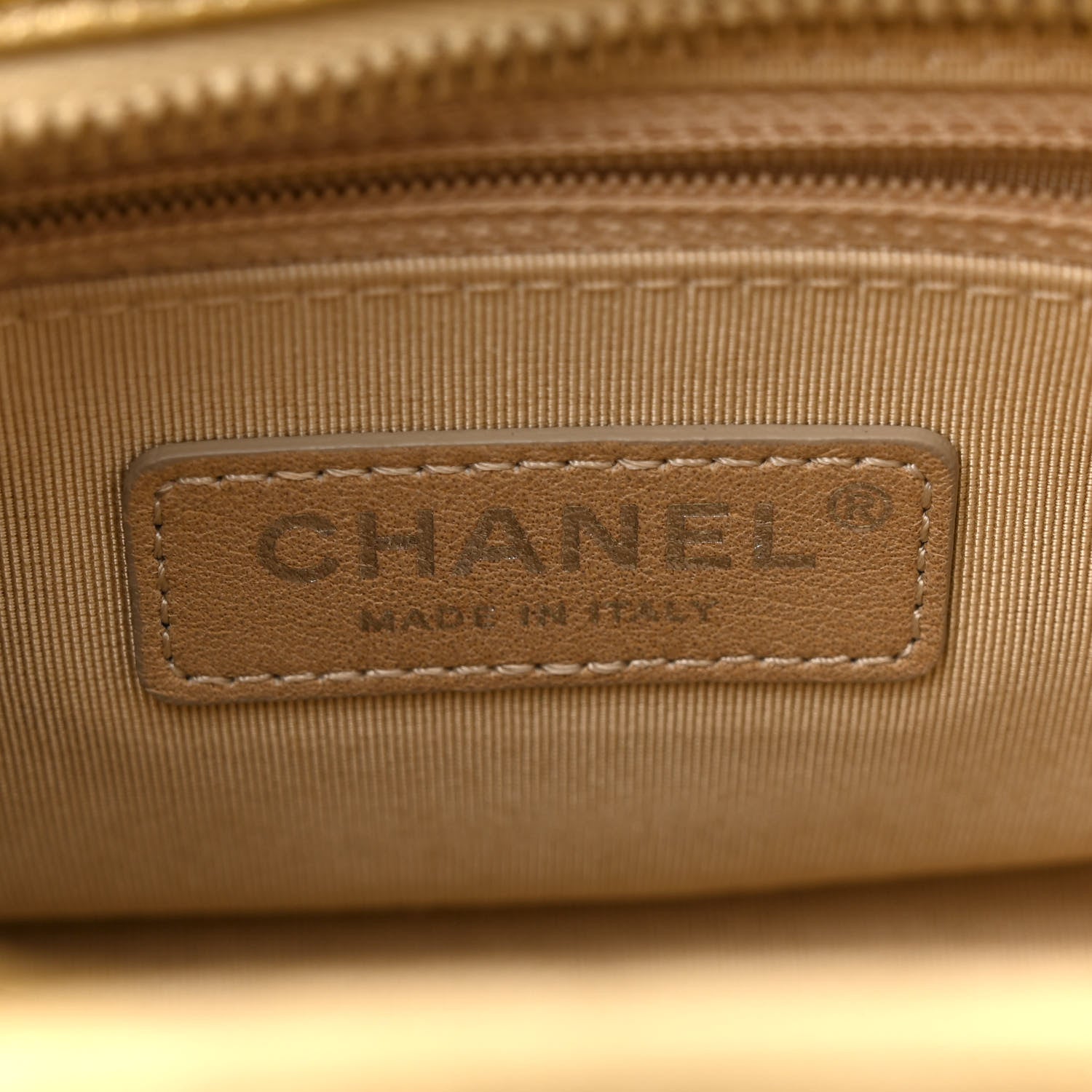 Metallic Aged Calfskin CC Quilted Small Gabrielle Hobo Gold