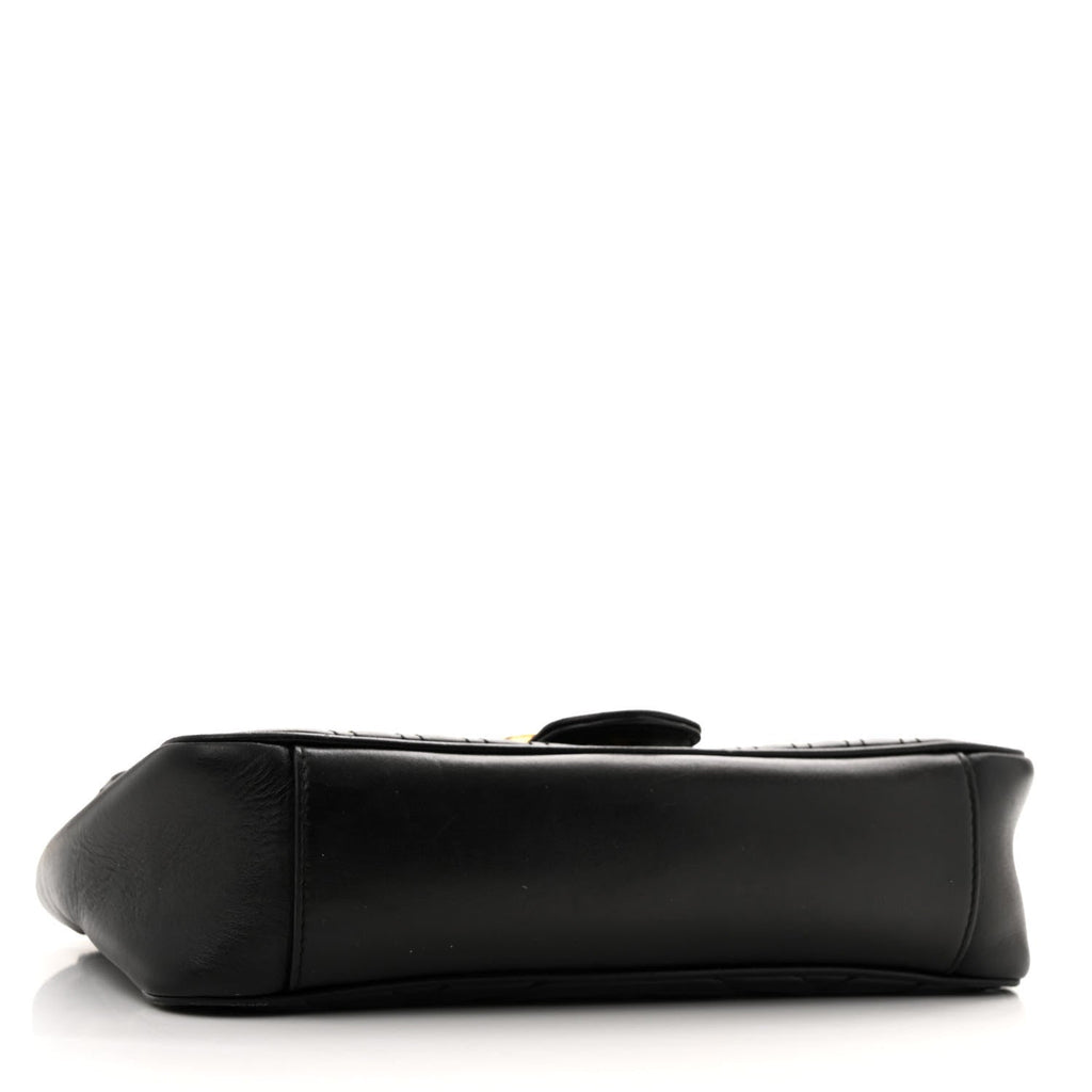 Calfskin Matelasse Small GG Marmont Shoulder Bag Black