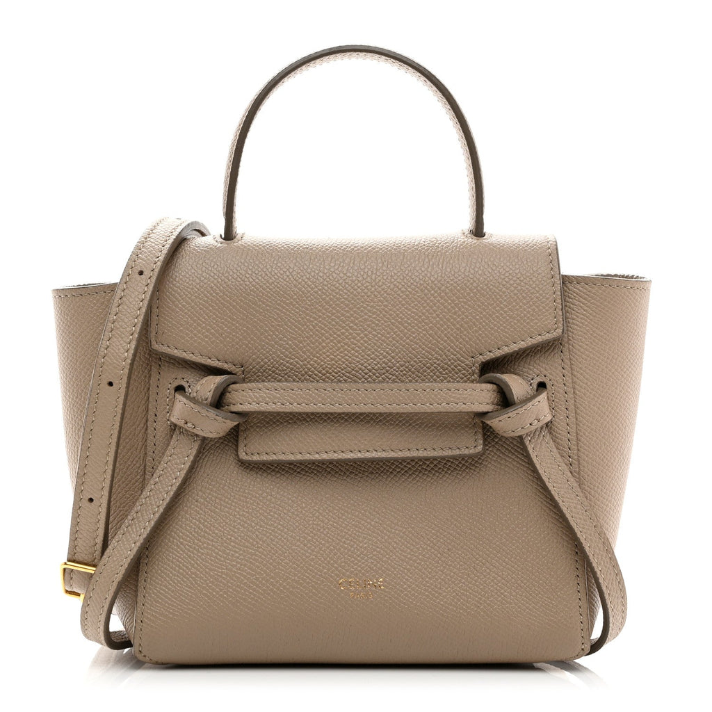 Grained Calfskin Pico Belt Bag Light Taupe