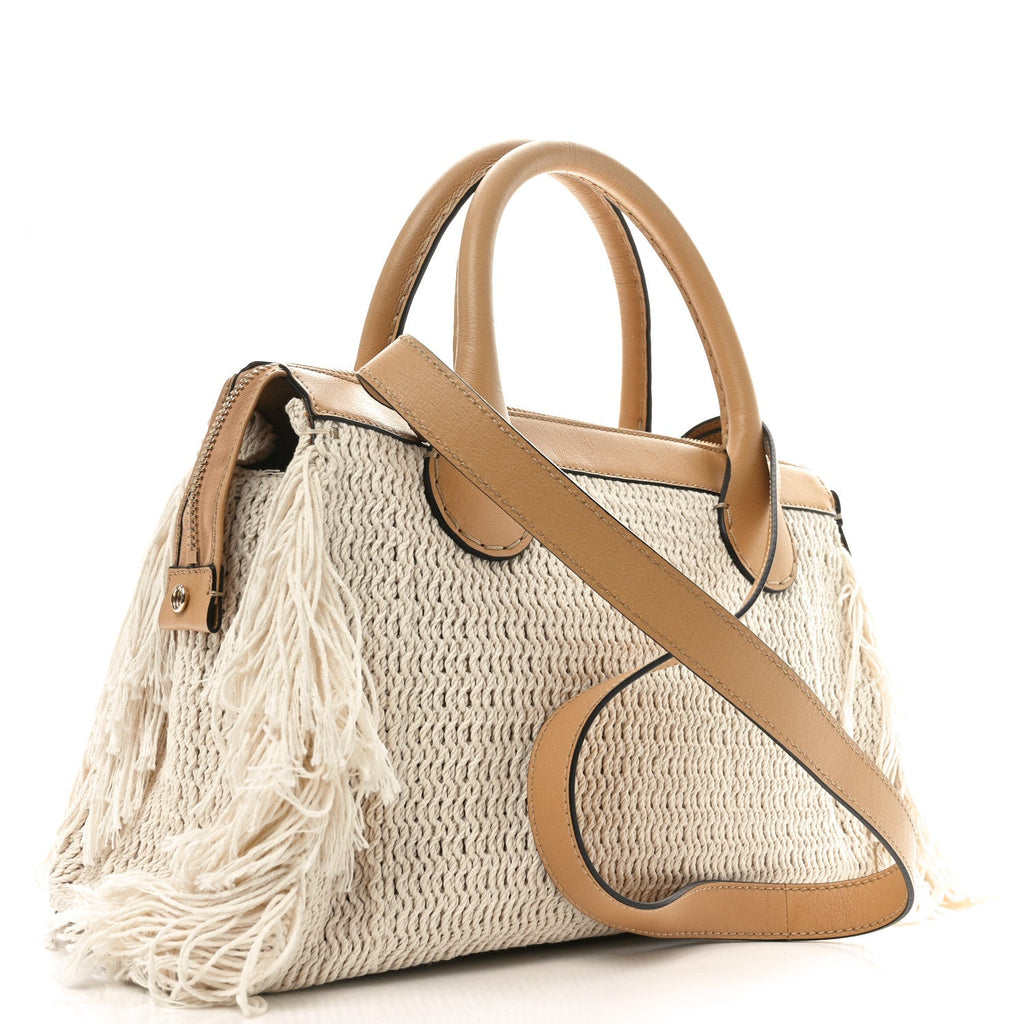 Cotton Calfskin Medium Edith Day Bag Soft Tan