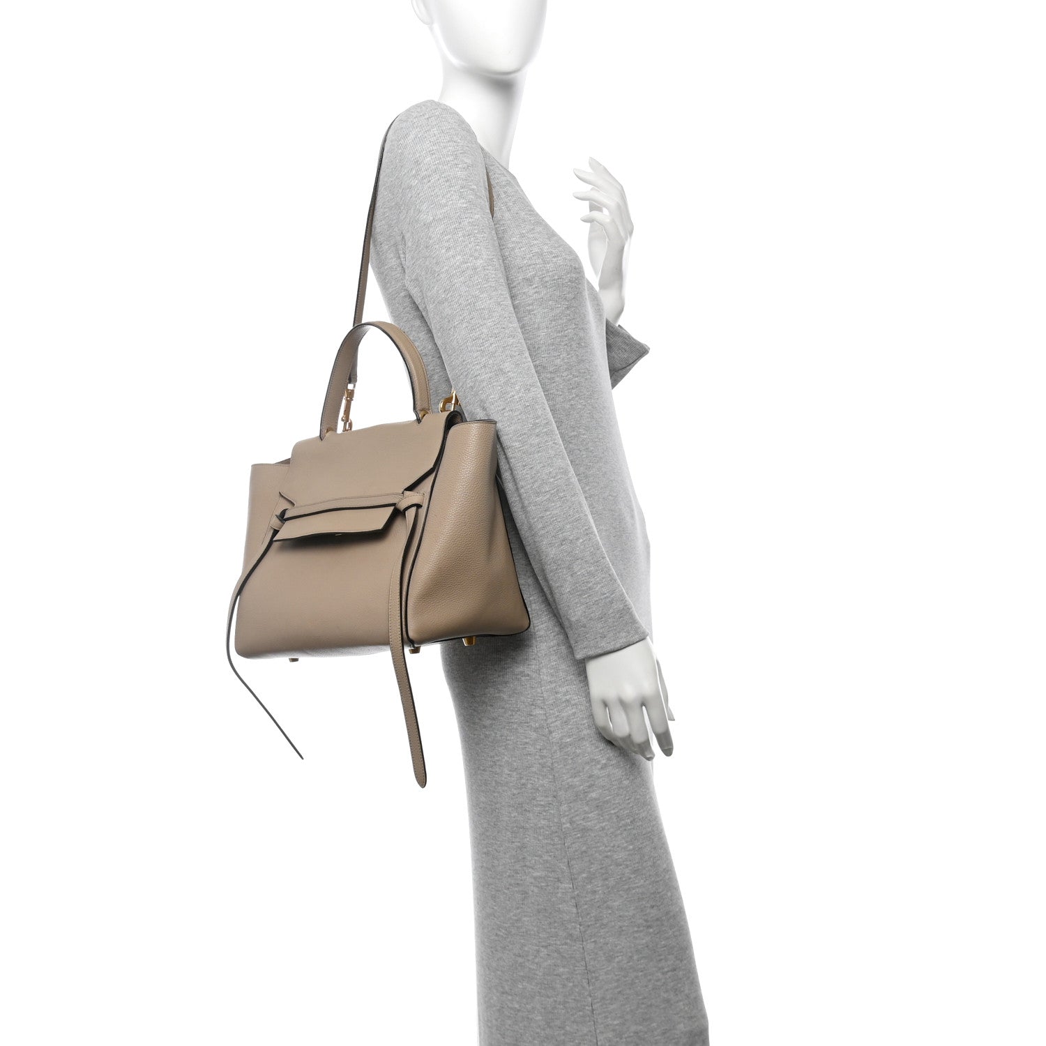 Grained Calfskin Mini Belt Bag Light Taupe
