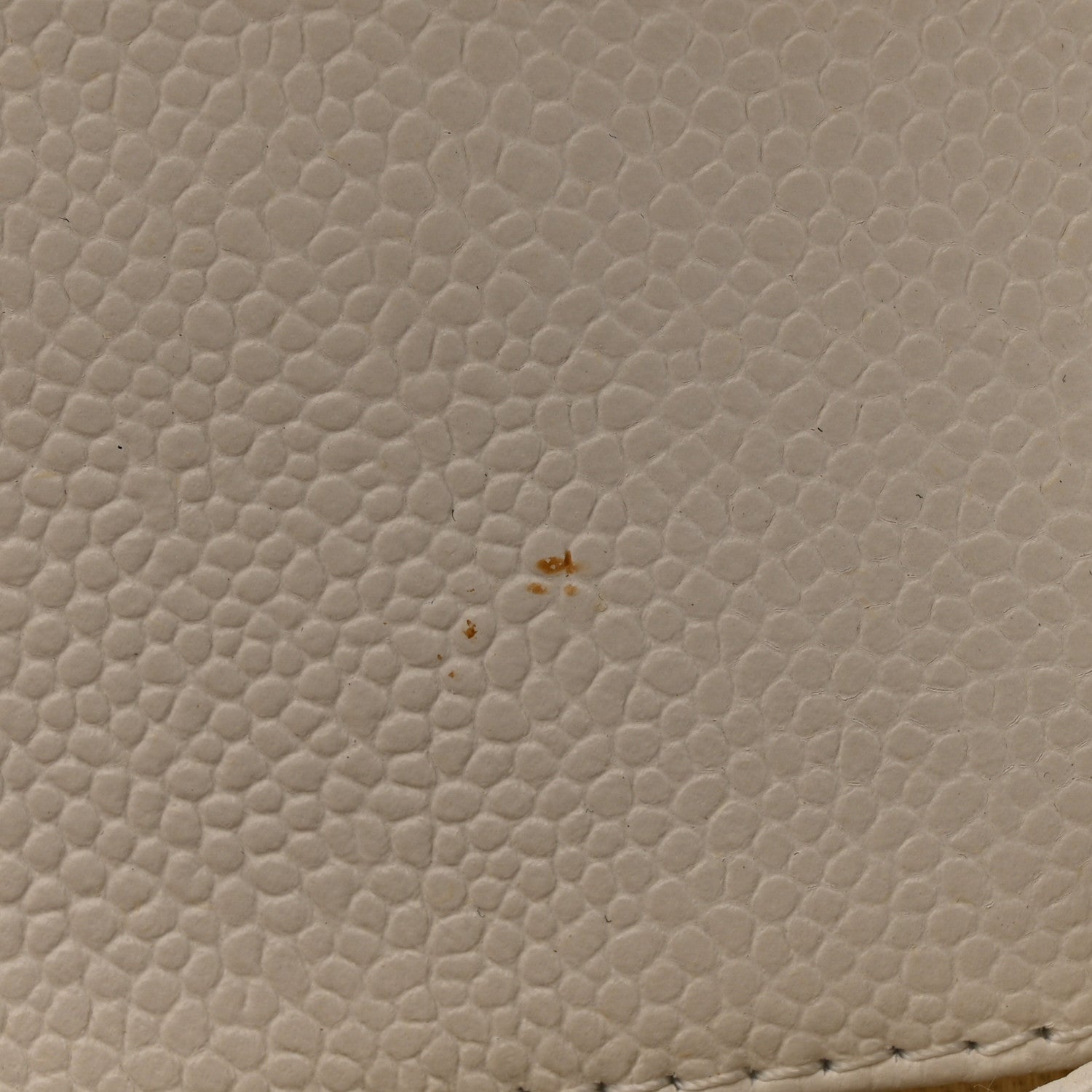Grained Calfskin Small Stitched Flap White