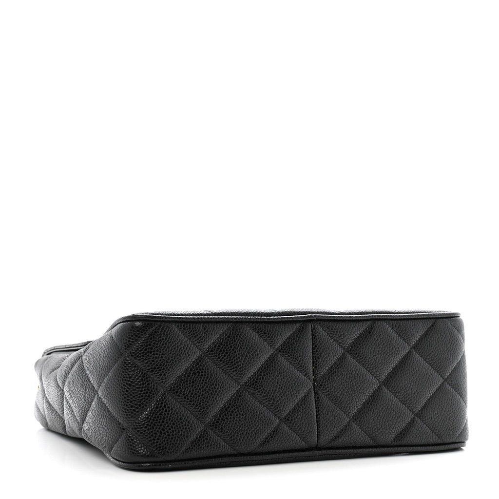 Caviar Quilted Jumbo Square Flap Black