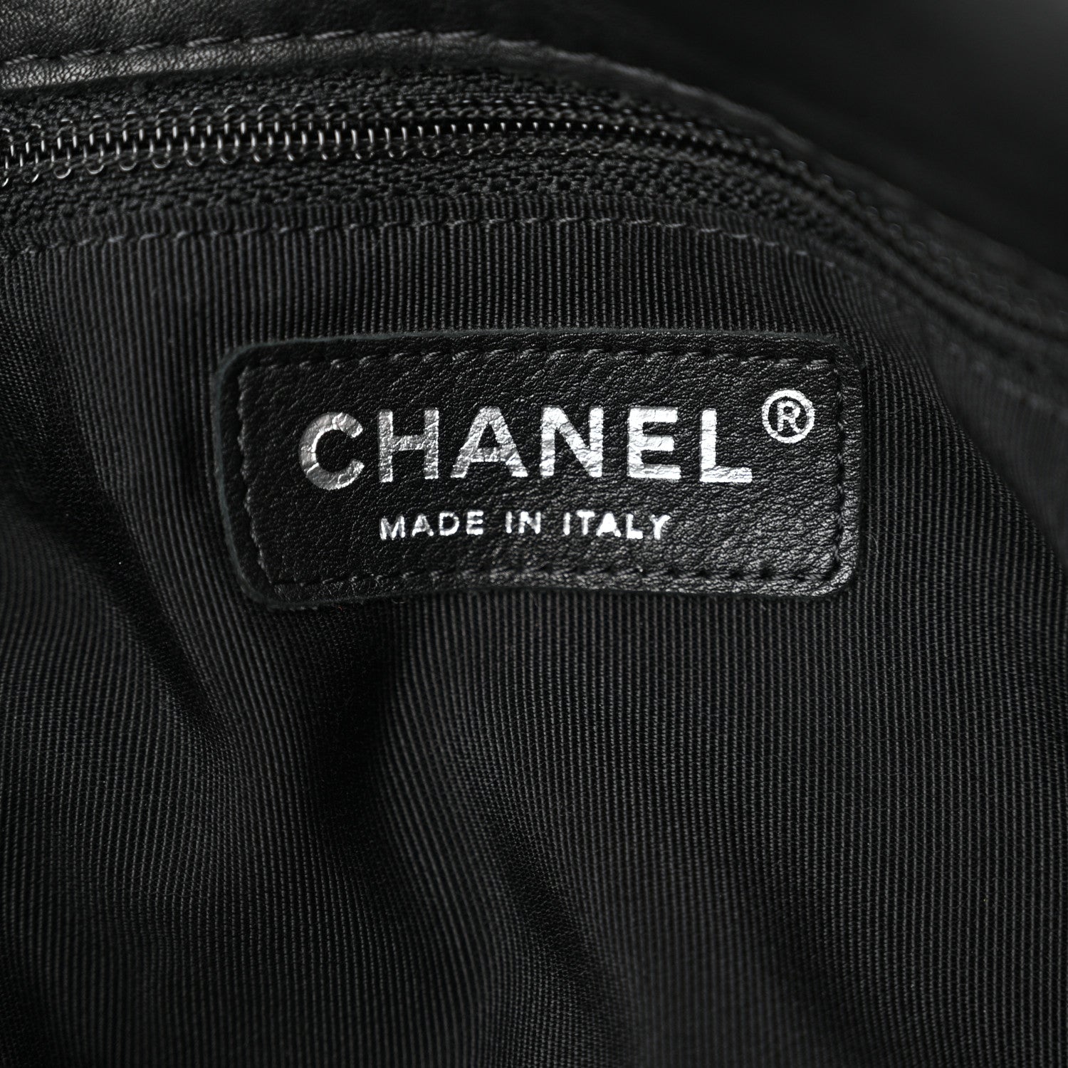 Calfskin Stitched Double Zip Hobo Black