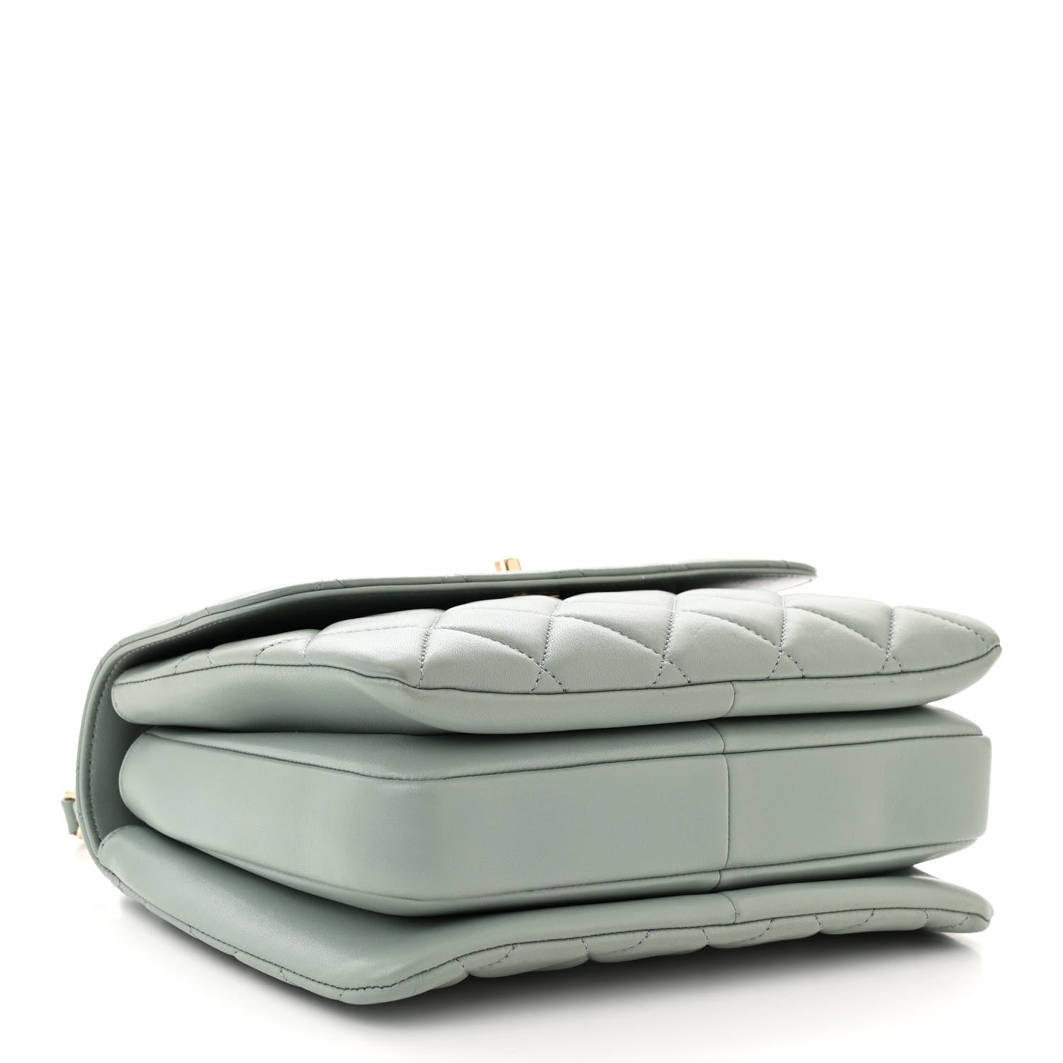 Lambskin Quilted Small Trendy CC Flap Dual Handle Bag Light Grey