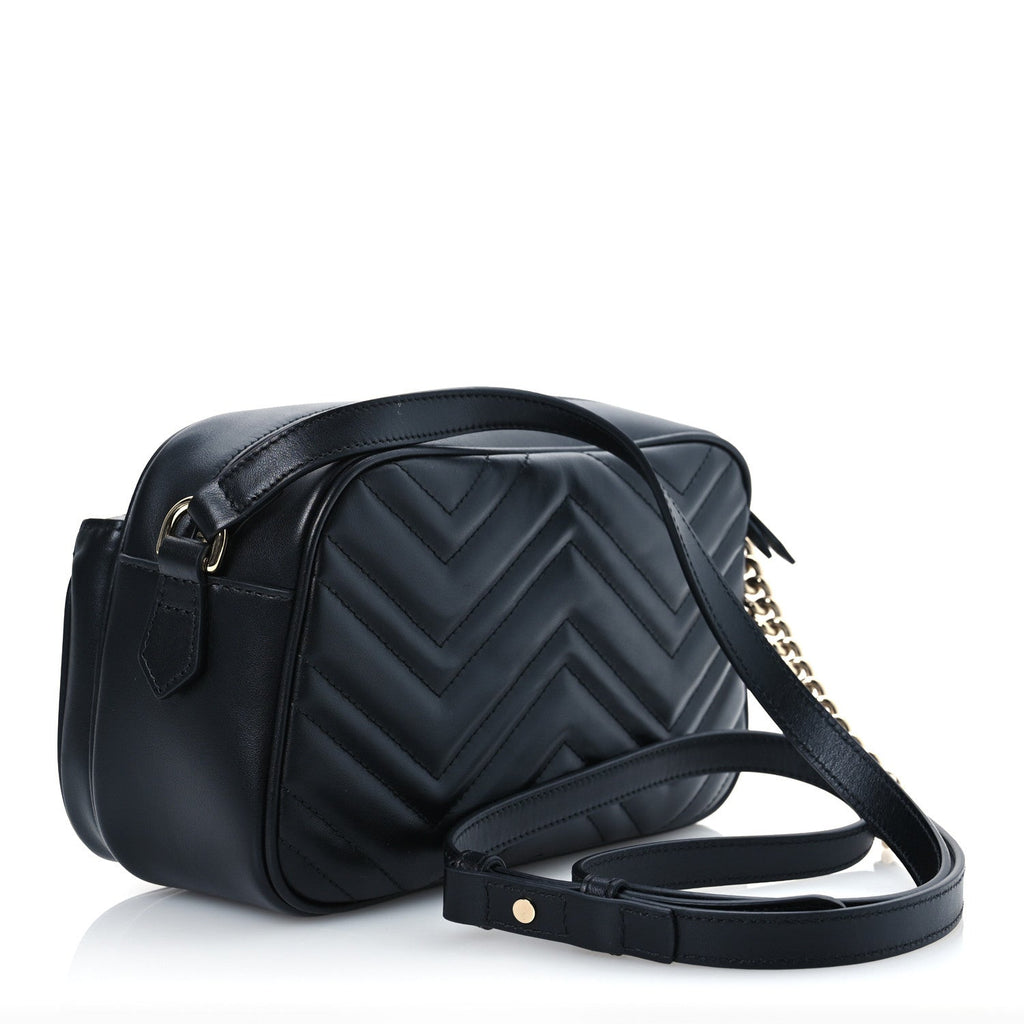 Calfskin Matelasse Small GG Marmont Sphinx Chain Shoulder Bag Black