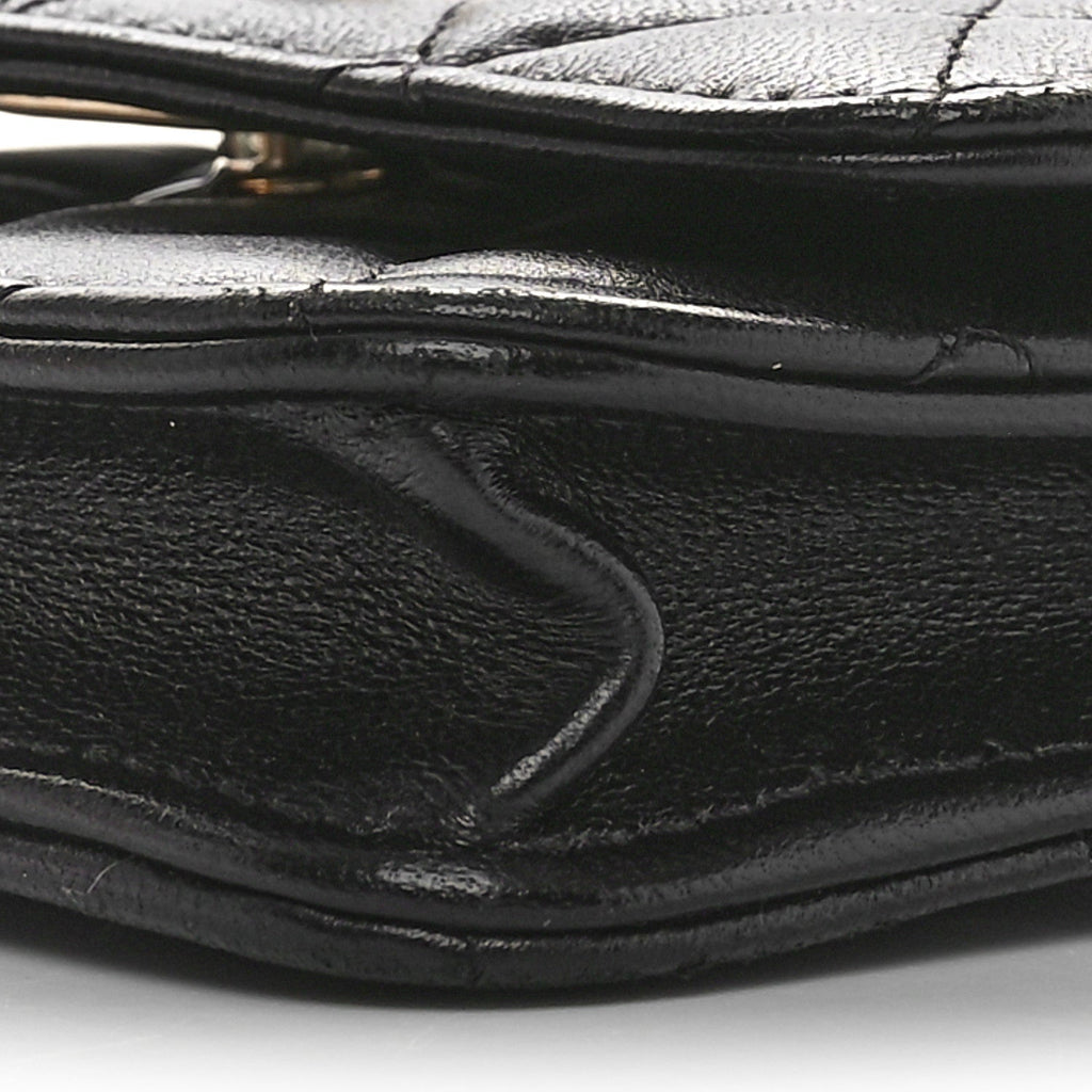 Lambskin Quilted Trendy CC  Holder On Chain Black