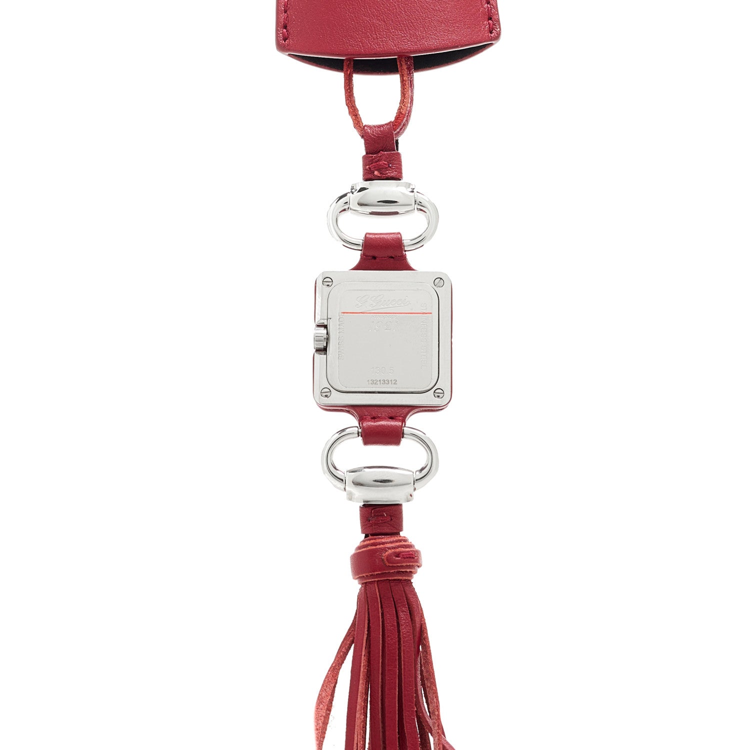 Stainless Steel Calfskin 1921 Pendant Quartz Watch Red