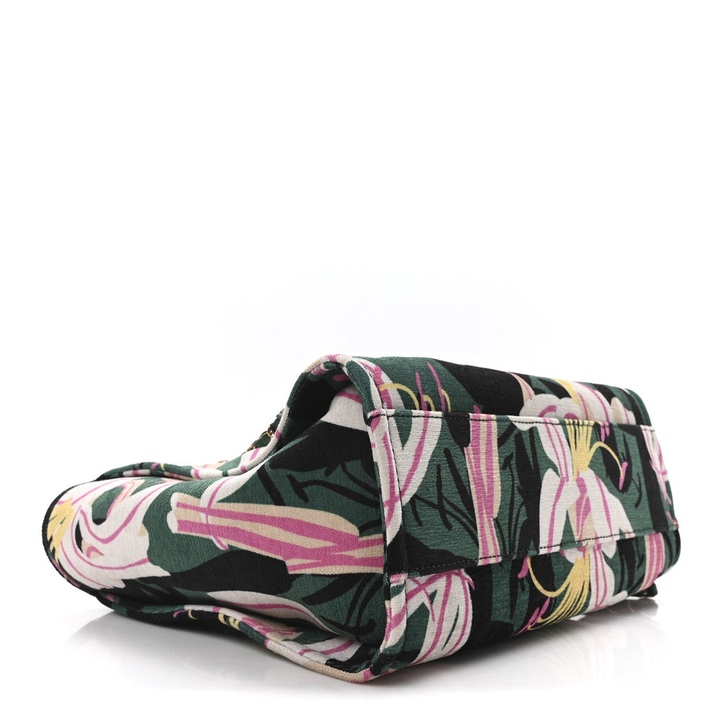 Velvet Calfskin Beaded Small Deauville Tote Pink Green Black
