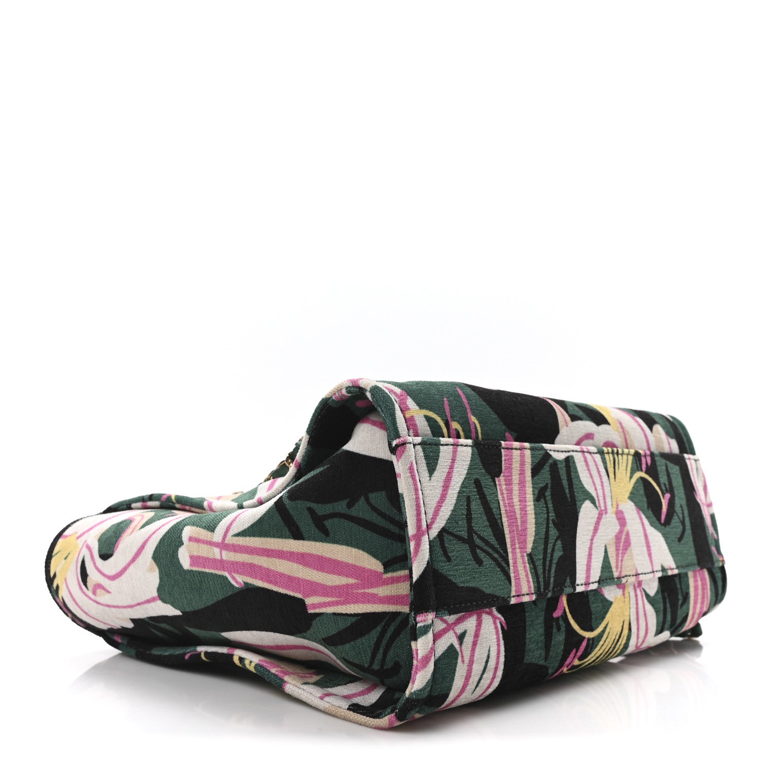Velvet Calfskin Beaded Small Deauville Tote Pink Green Black
