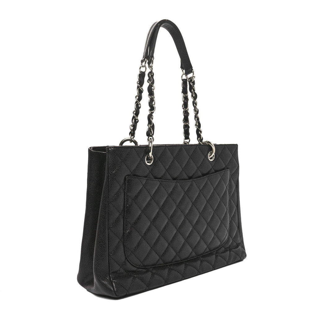 Caviar Quilted Grand Shopping Tote GST Black