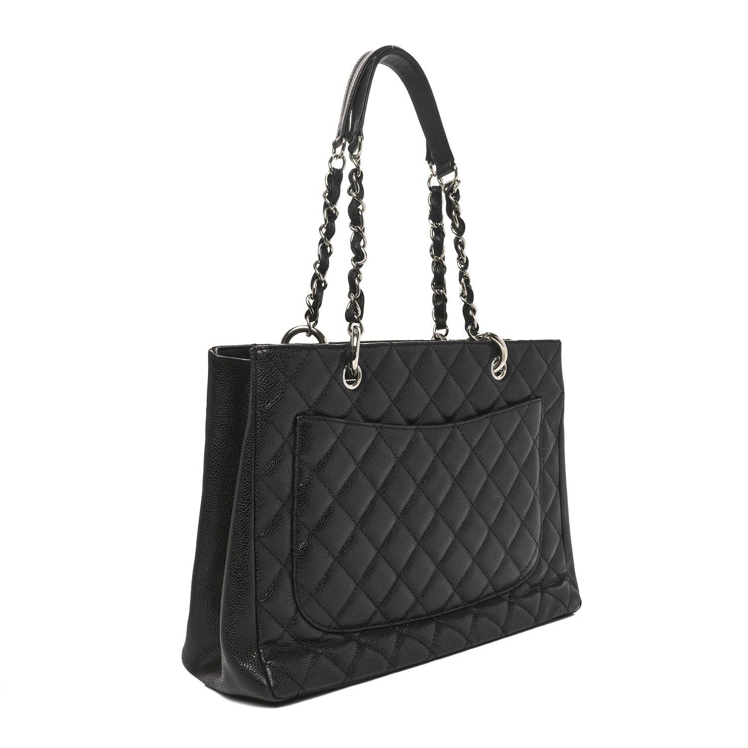 Caviar Quilted Grand Shopping Tote GST Black
