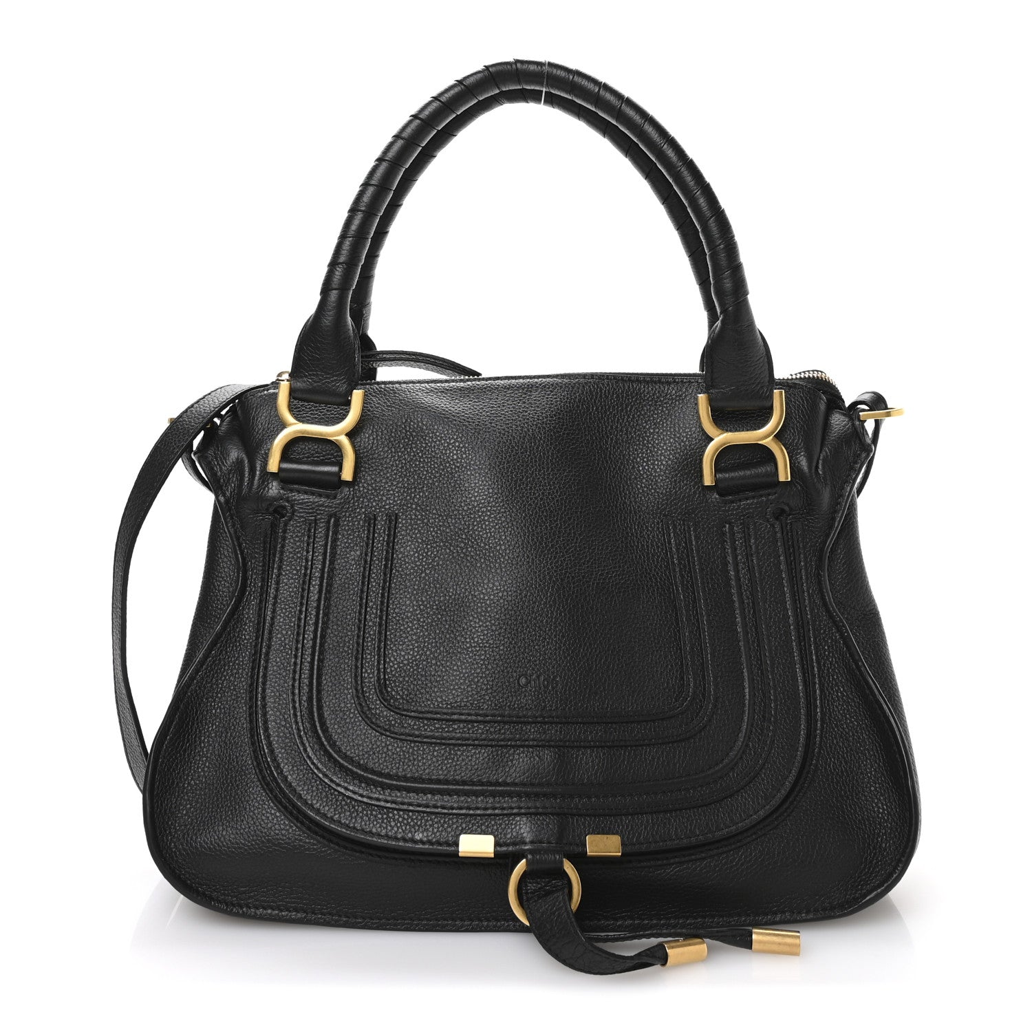 Calfskin Medium Marcie Satchel Black