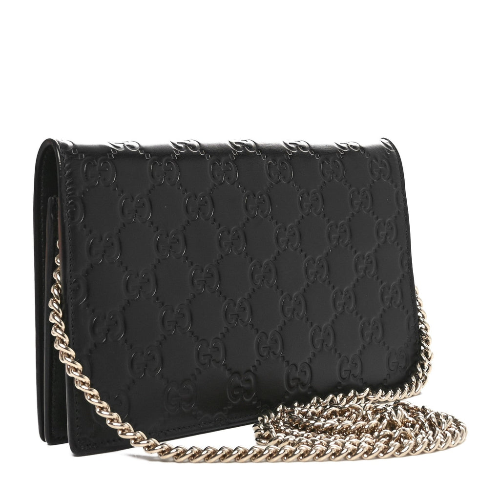 Guccissima Signature Bowy Chain Wallet Black