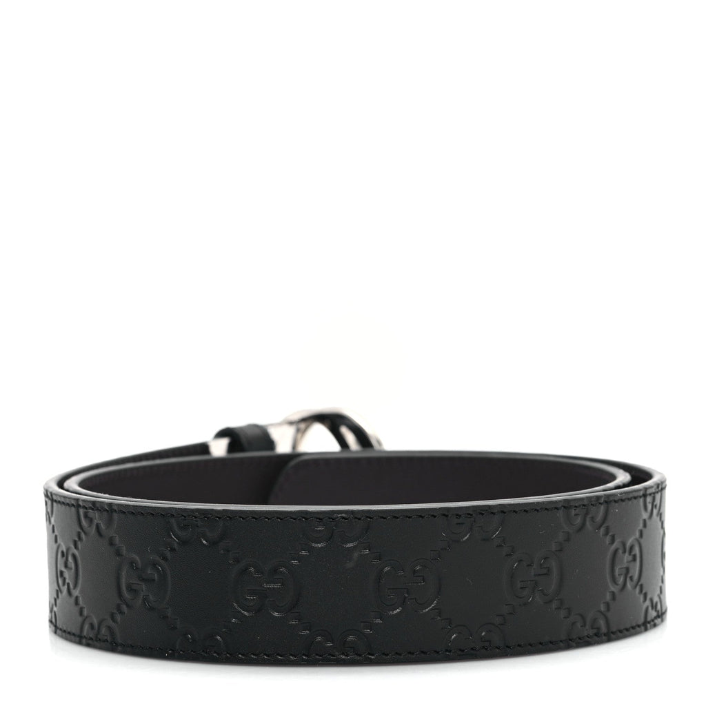 Guccissima Signature Interlocking G Reversible 37mm Belt 85 34 Black Cocoa