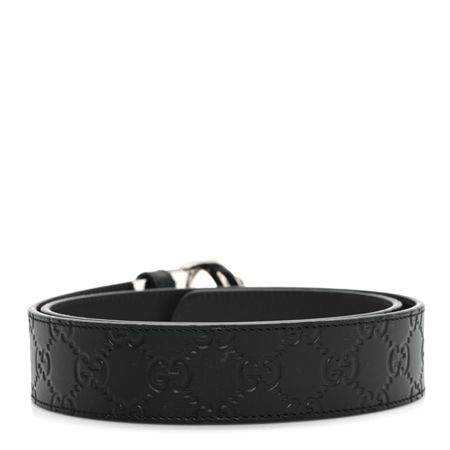 Guccissima Signature Interlocking G Reversible 37mm Belt 85 34 Black Cocoa