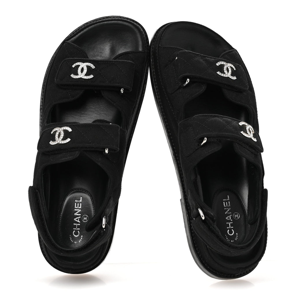 Mixed Fibers Velcro Dad Sandals 37.5 Black