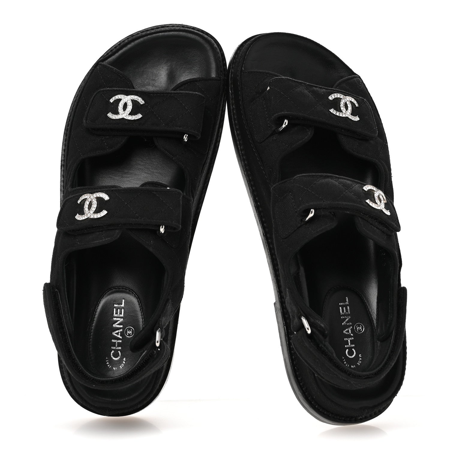 Mixed Fibers Velcro Dad Sandals 37.5 Black