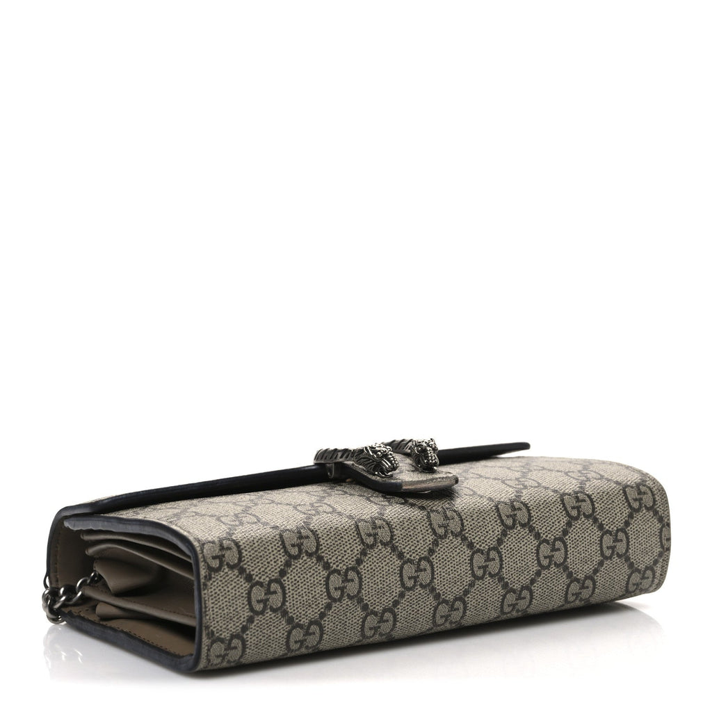 GG Supreme Monogram Mini Dionysus Chain Wallet Beige Taupe