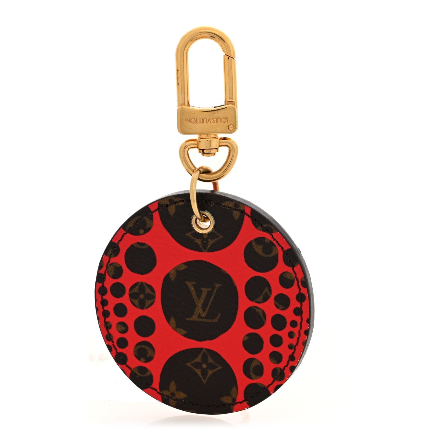 Monogram Kusama Pumpkin Dots Key Holder Red