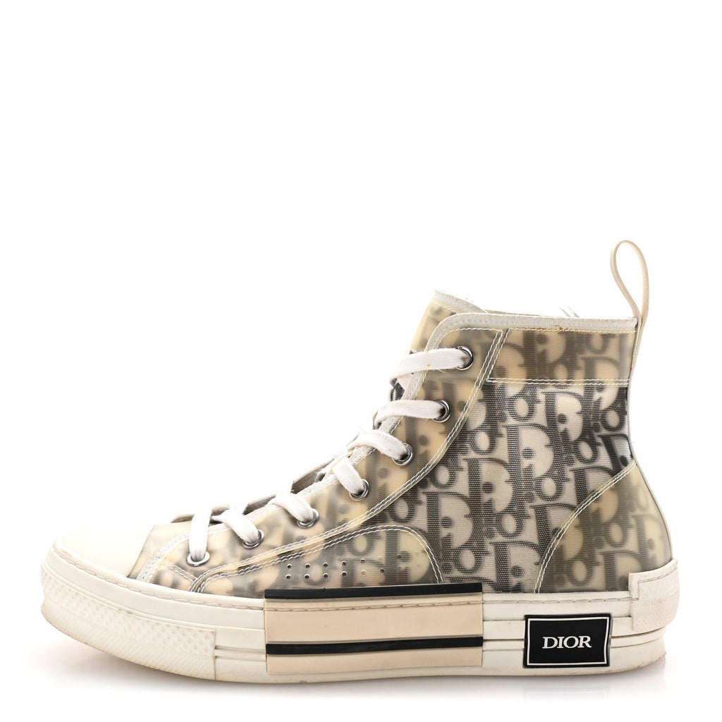 Technical Canvas Oblique B23 High Top Sneakers 40 White Black