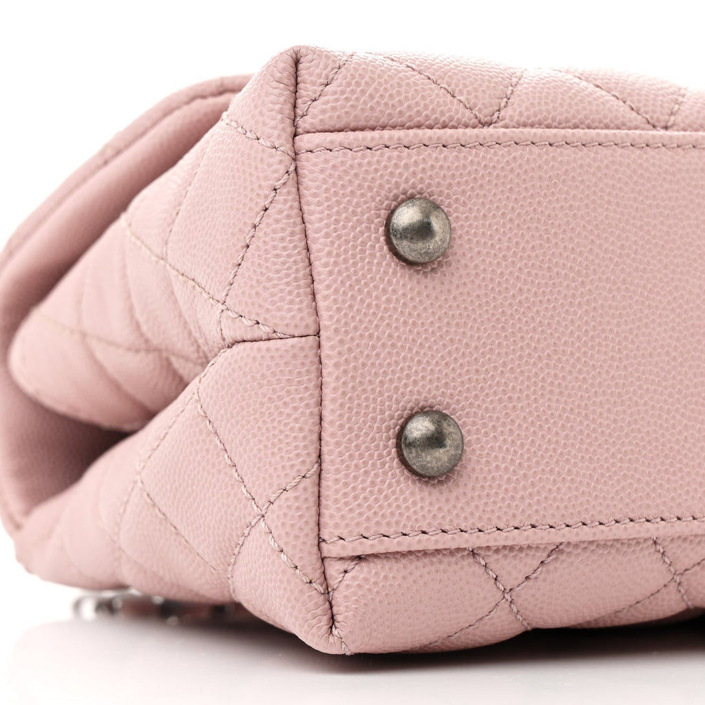 Caviar Quilted Mini Coco Handle Flap Pink