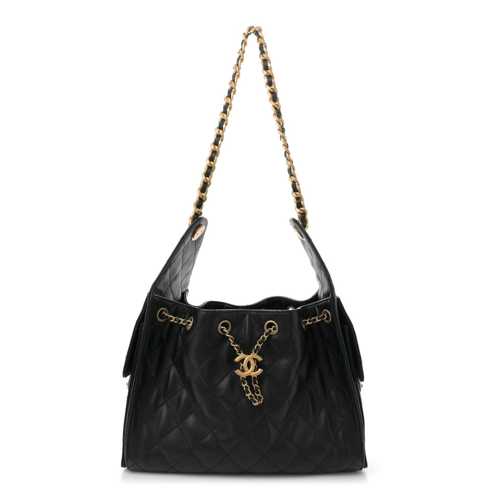 Caviar Quilted Small Chanel 25 Handbag Black