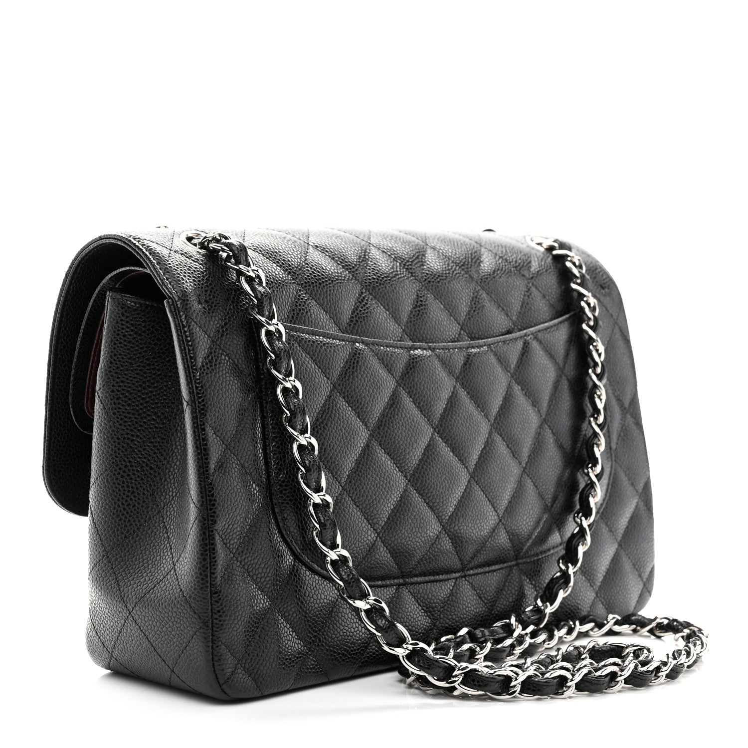 Caviar Quilted Jumbo Double Flap Black