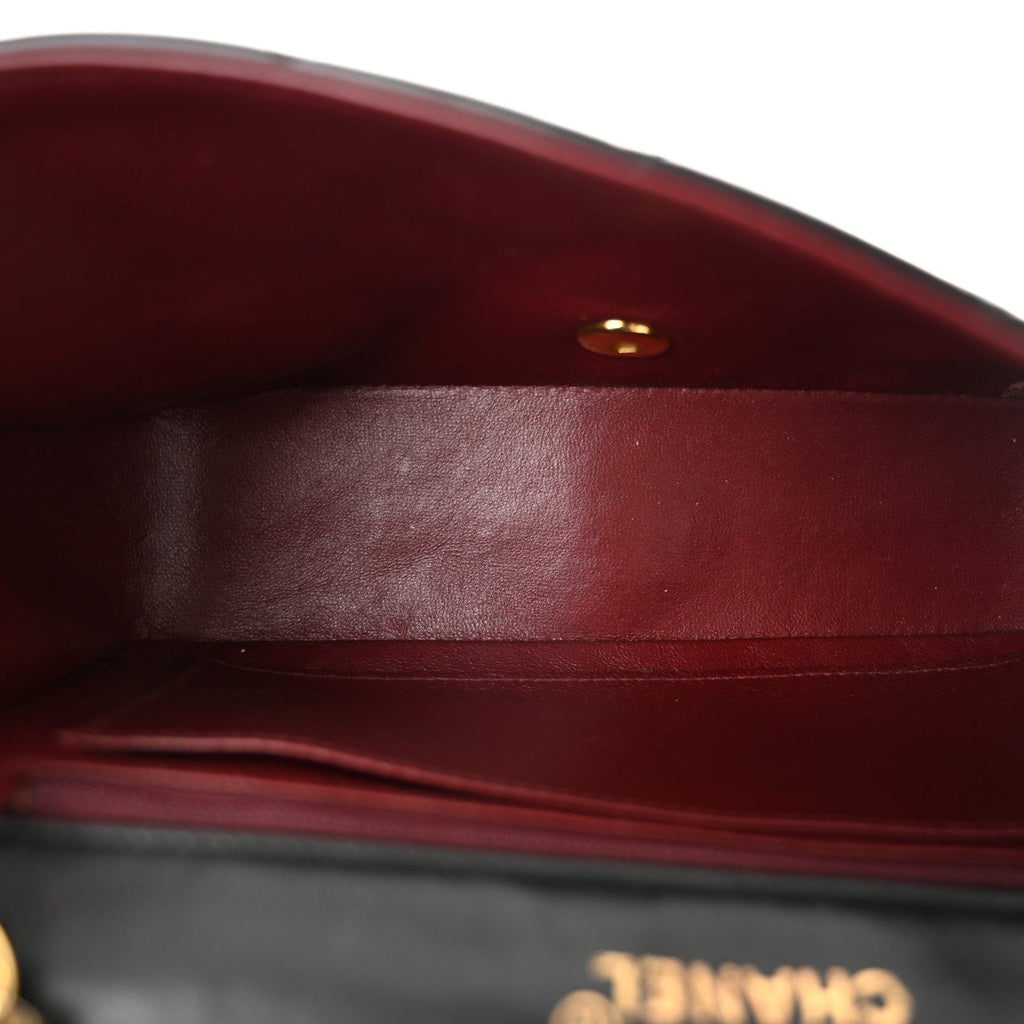 Lambskin Quilted Small Single Flap Black