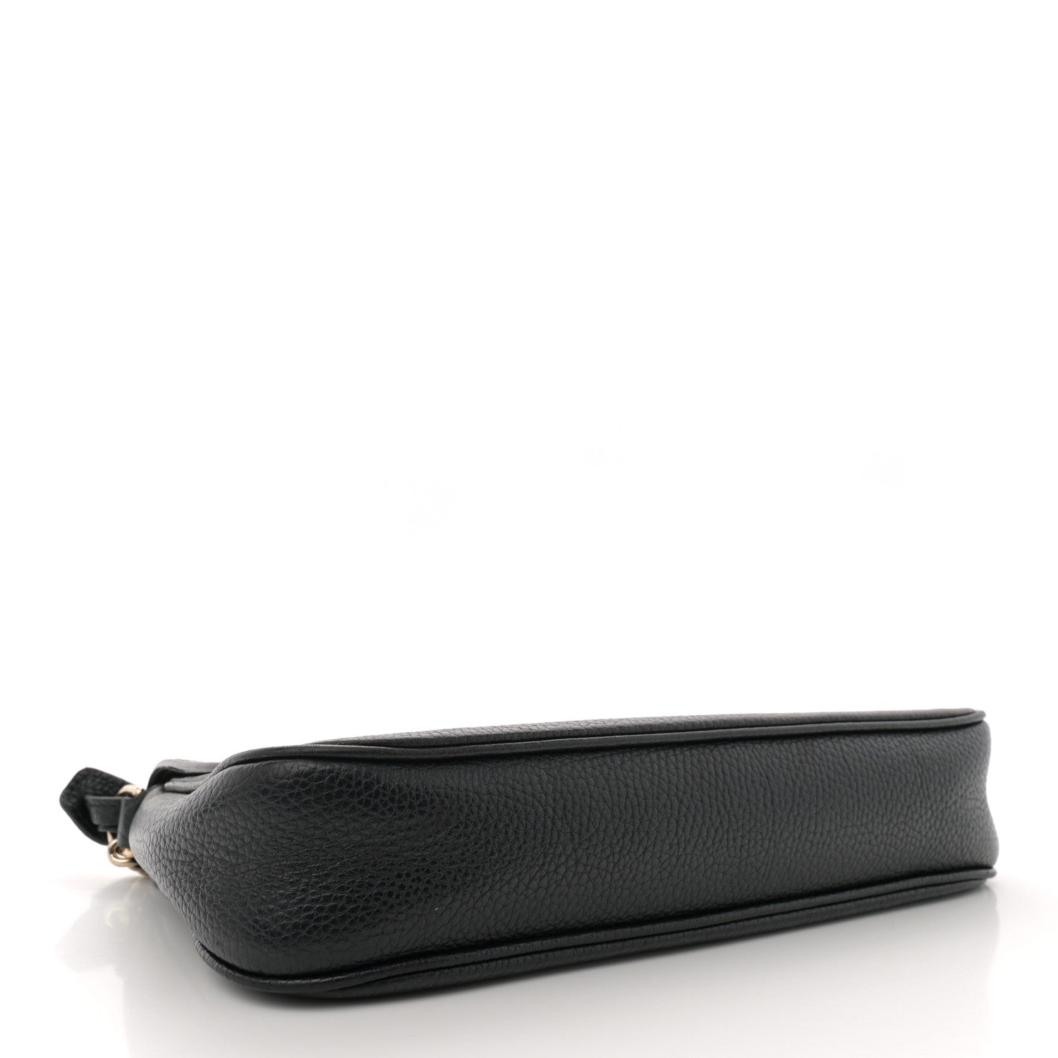 Pebbled Calfskin Medium Soho Flap Crossbody Black
