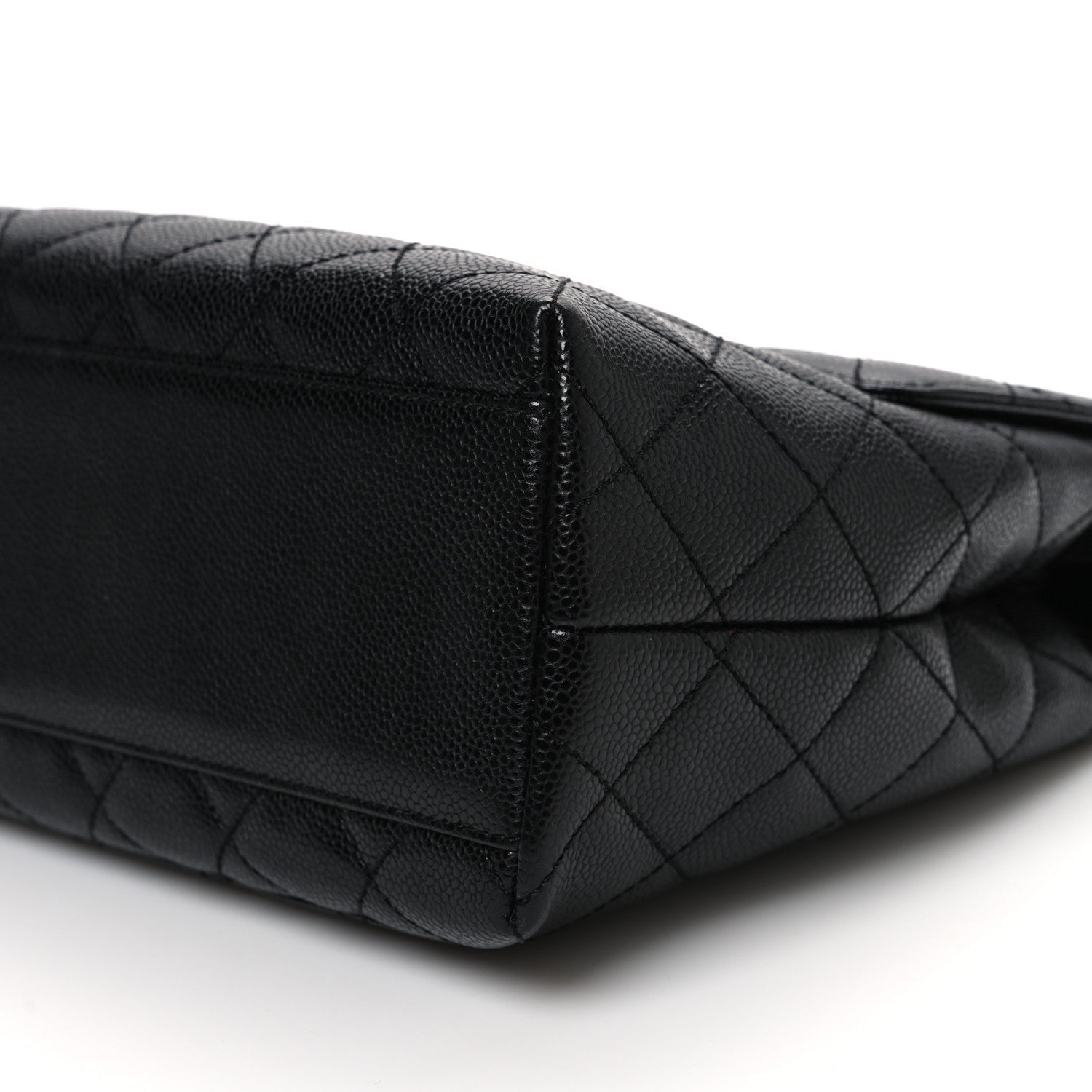 Caviar Quilted Jumbo Kelly Flap Black