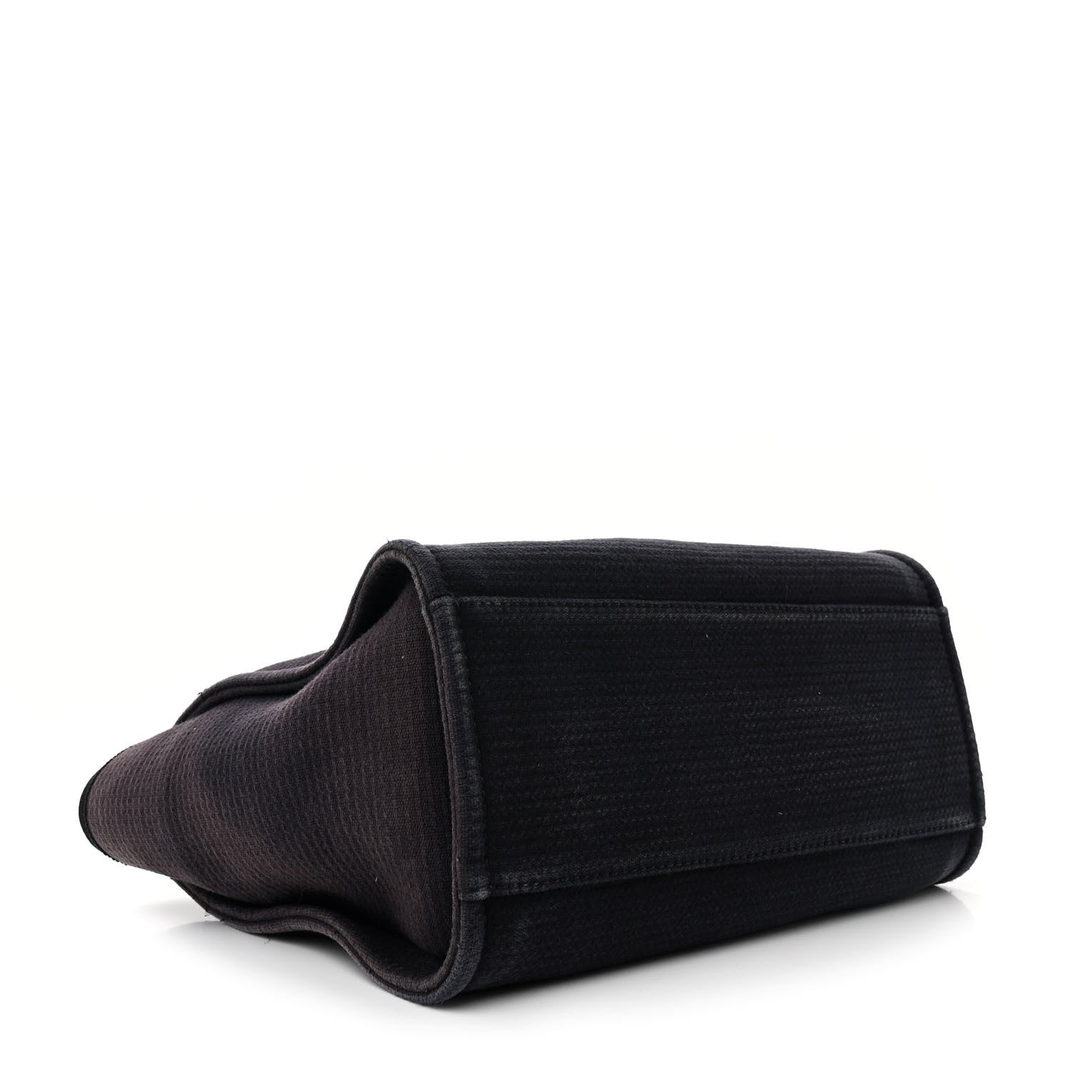 Mixed Fibers Calfskin Small Deauville Tote Black
