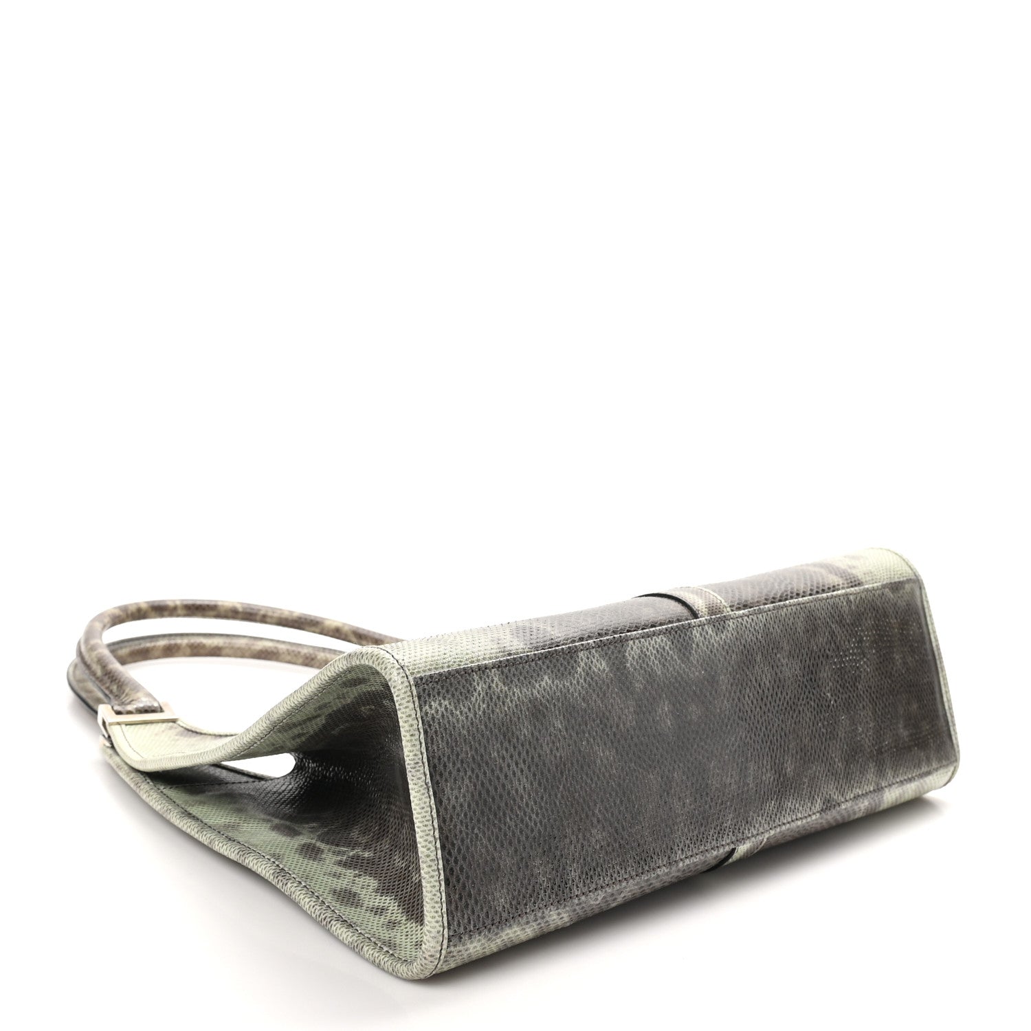 Snakeskin Bardot Shoulder Bag Green Brown