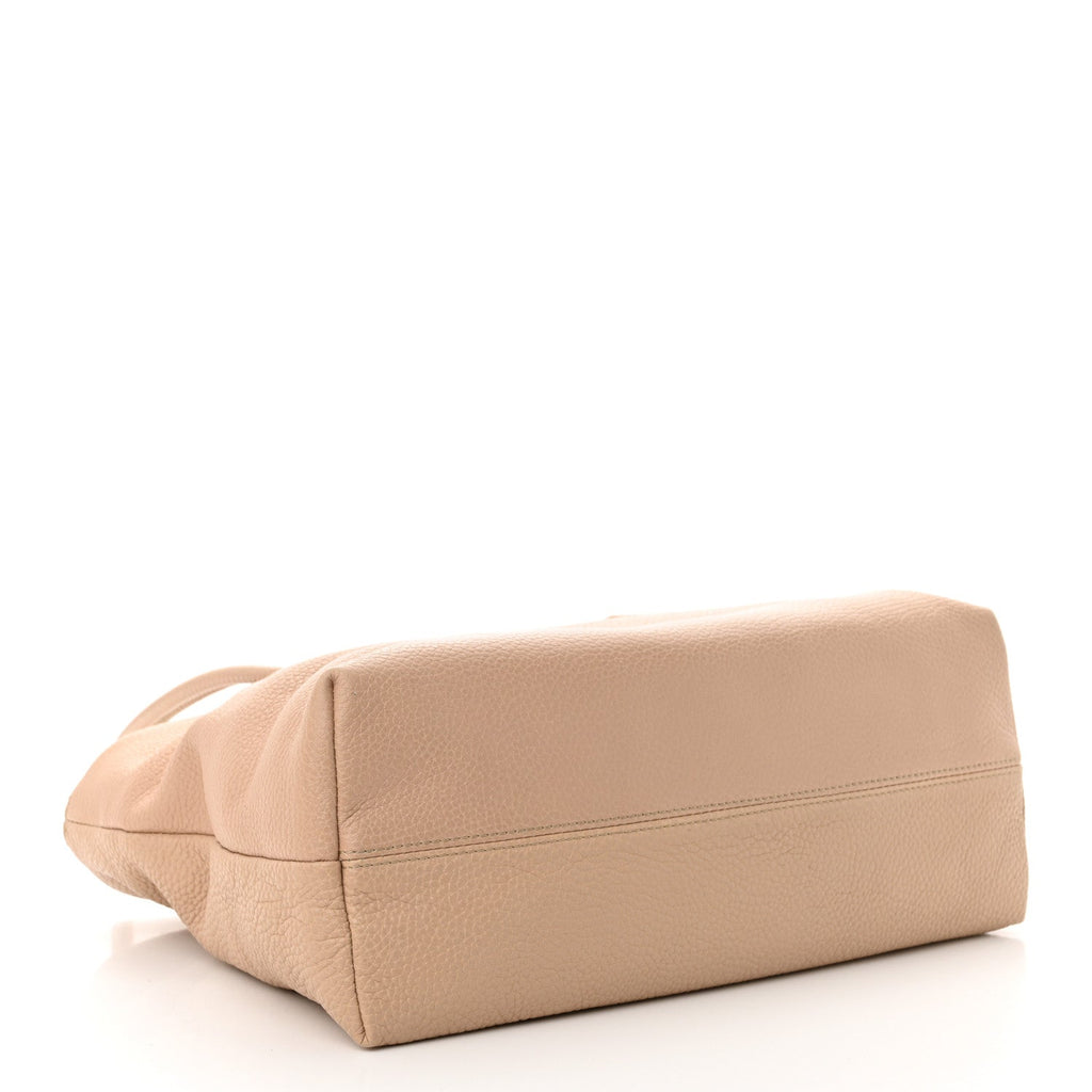 London Grainy Calfskin Medium Baynard Tote Nude