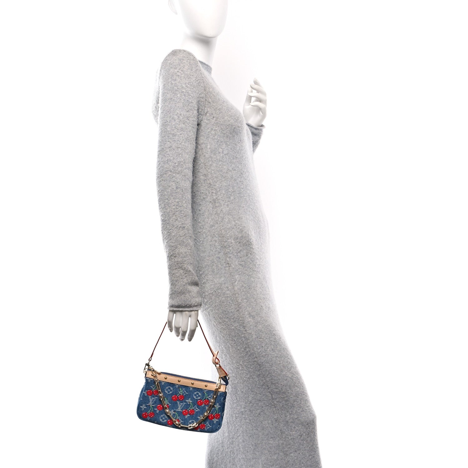 LV X TM Monogram Denim Cerises Pochette Accessories Blue