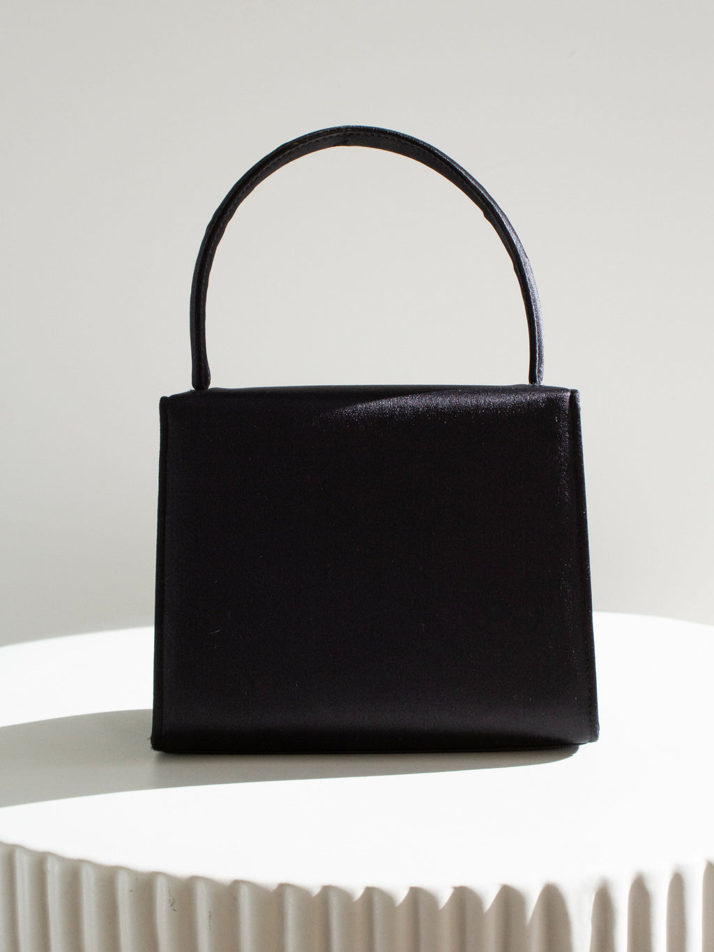 Chanel Vintage Kelly 1996 Black Satin 24K Gold Mini Evening Bag