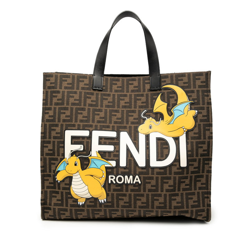 Fendi Zucca Fragment Pokémon Dragonite Canvas Leather 2way Bag